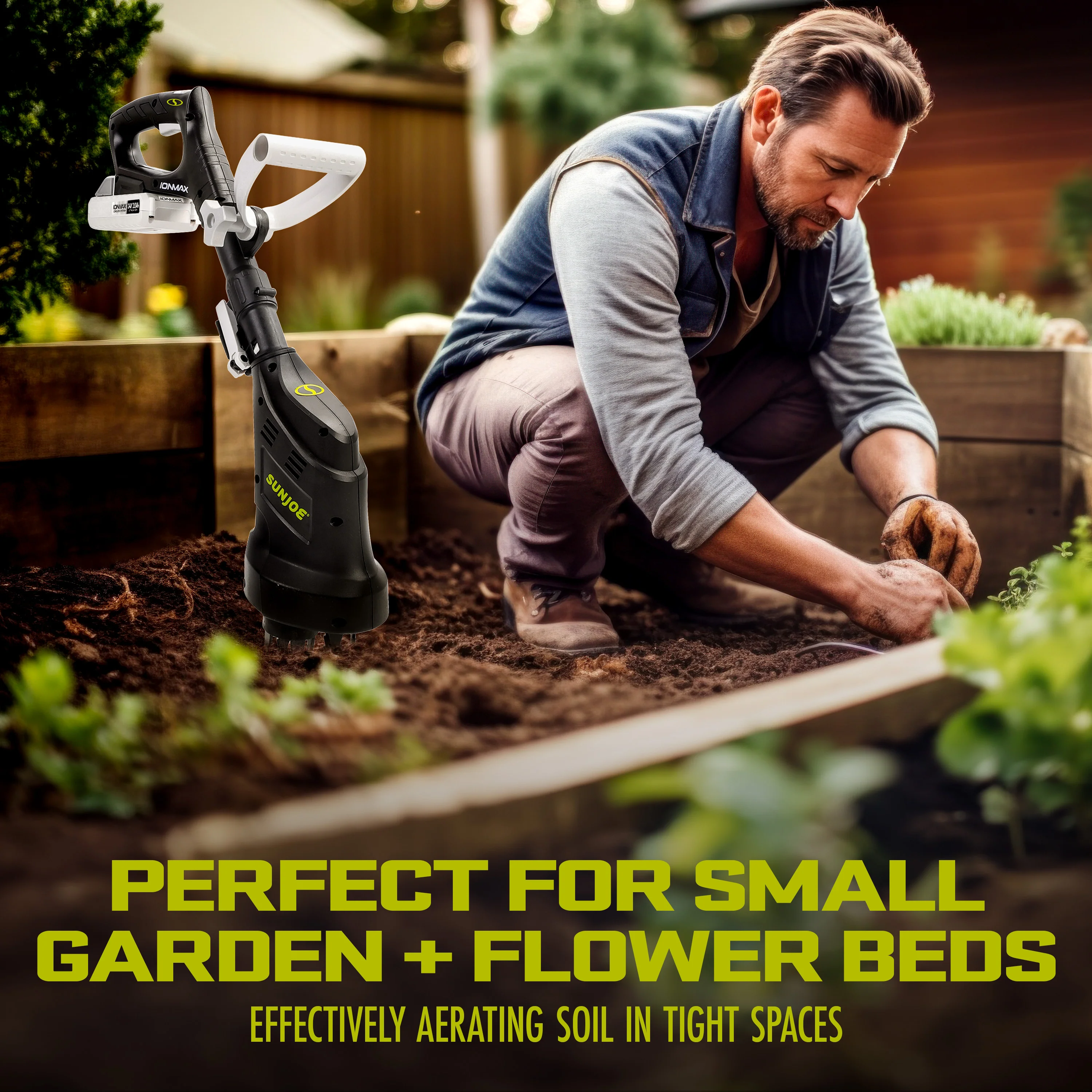 Sun Joe 24V-CTLR-LTE 24-Volt Claw Tiller + Cultivator | W/ 2.0-Ah Battery + Charger - Image 3