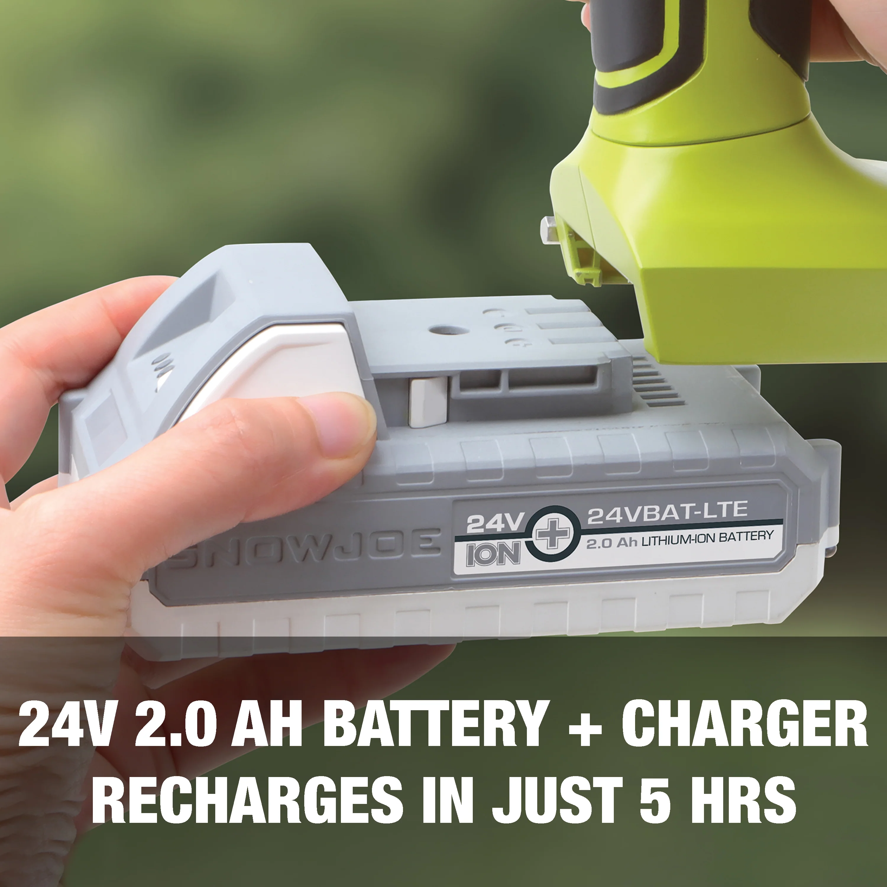 Sun Joe 24V-HCS-LTE 24-Volt* IONMAX Cordless Handheld Chainsaw | 5-Inch Pruning Saw | W/ 2.0-Ah Battery + Charger - Image 4