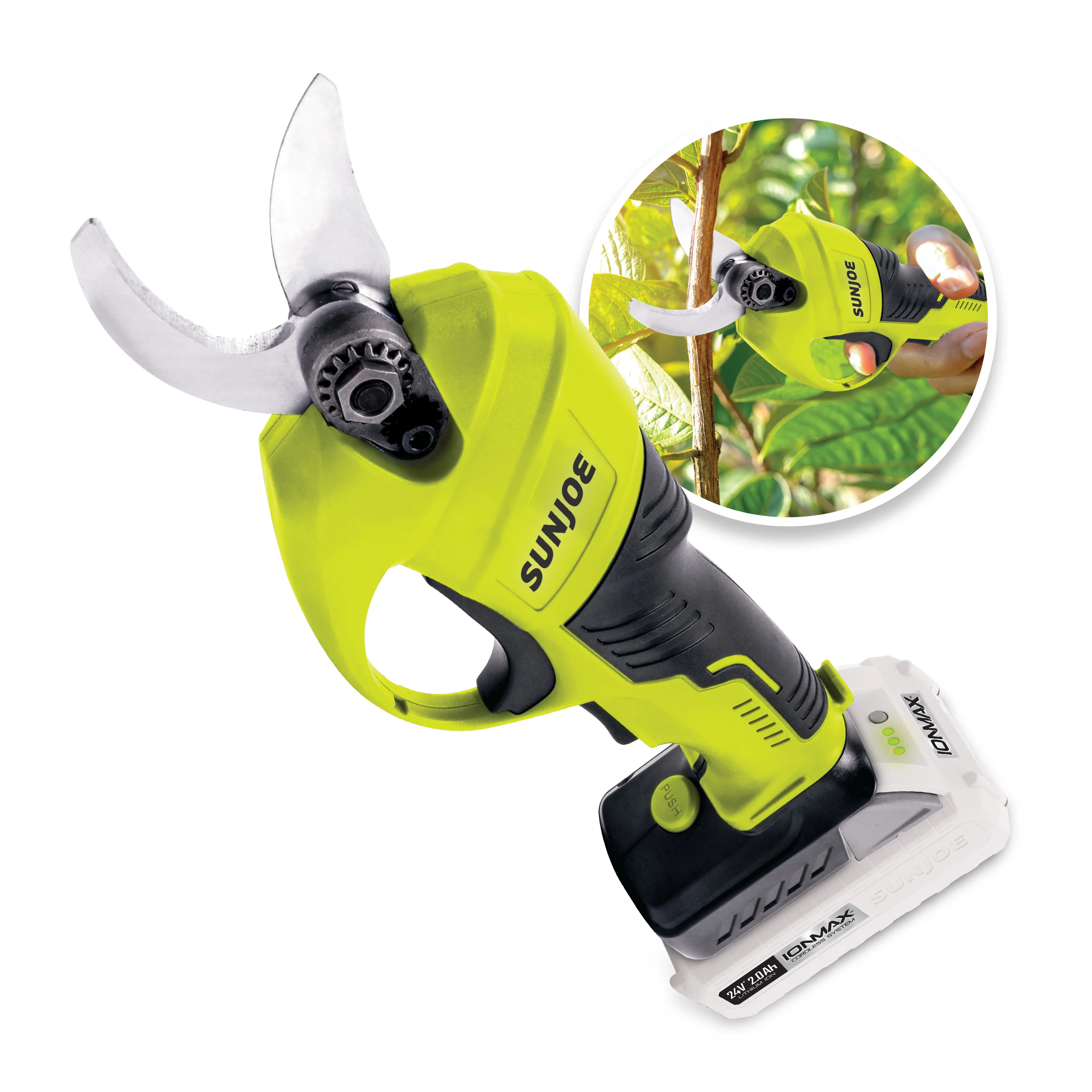 Sun Joe 24V-HT-PRN-LTE 24-Volt* Cordless Handheld Hedger + Pruner | W/ 2.0-Ah Battery + Charger - Image 13