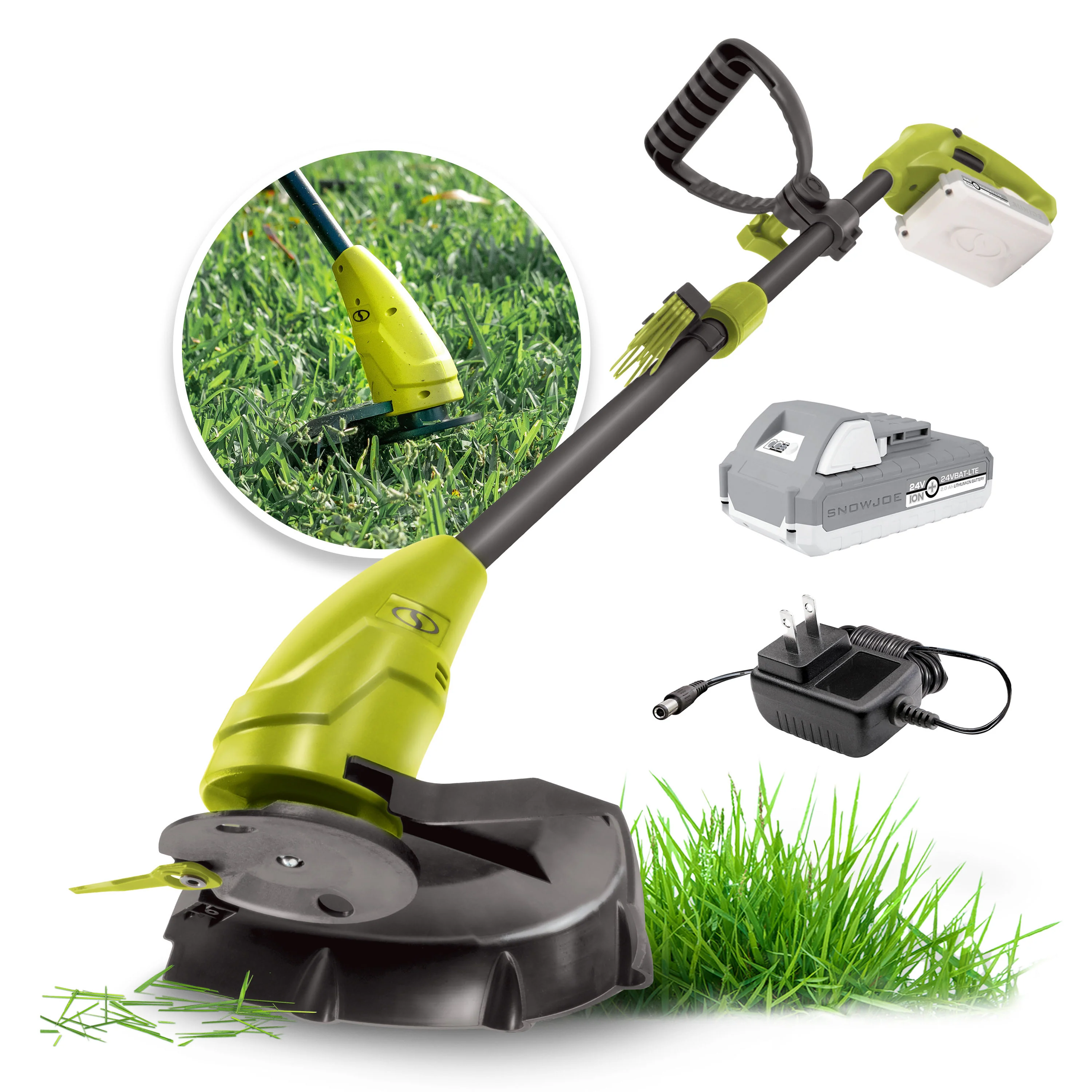 Sun Joe 24-Volt* Cordless Hedge Trimmer + Stringless Grass Trimmer | W/ 2.0-Ah Battery + Charger - Image 2