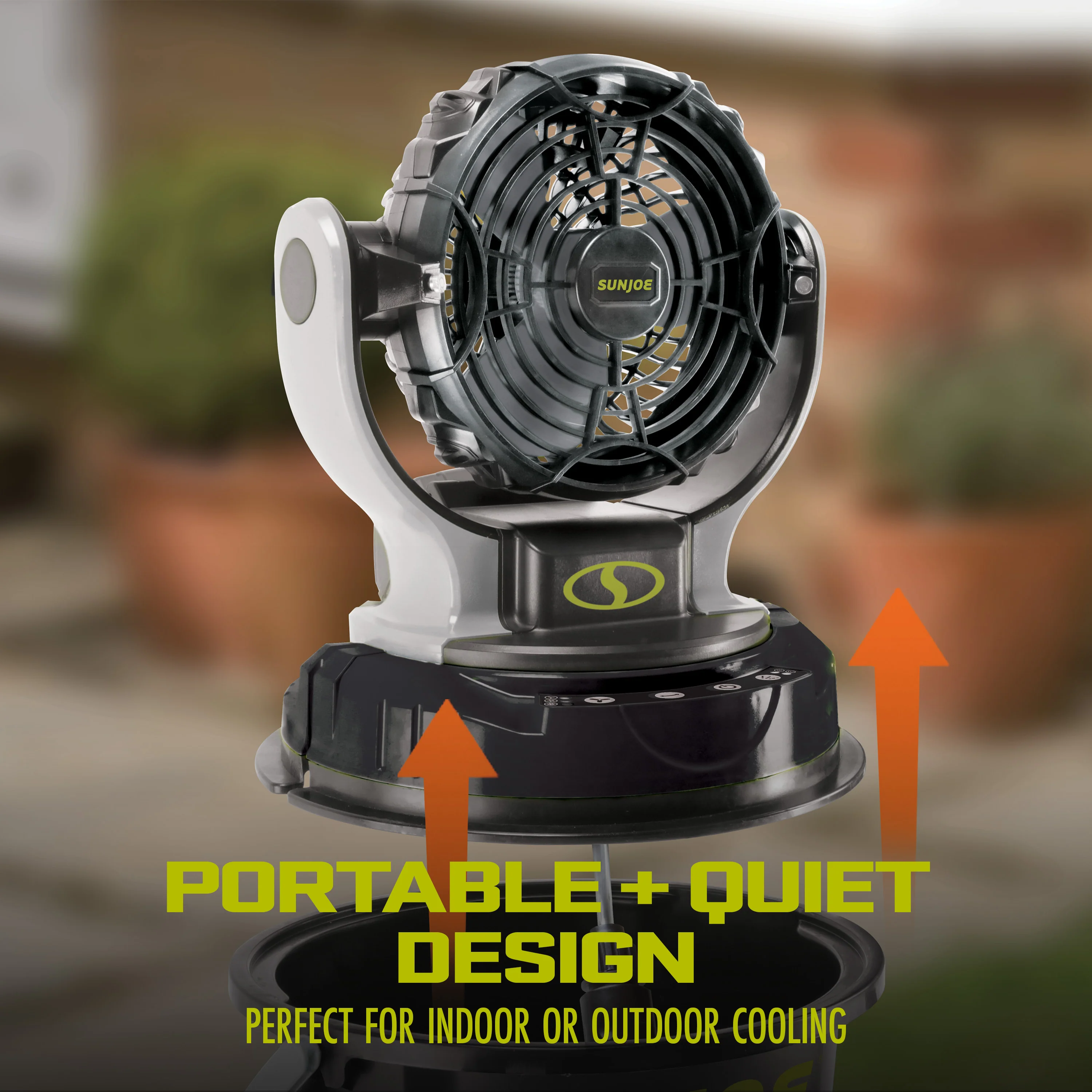 Sun Joe 24-Volt* IONMAX Cordless Indoor/Outdoor Misting Fan Kit W/ 6-Gallon Portable Bucket | 60 Sq. Ft. Coverage | W/ 2.0-Ah Battery + Charger - Image 5