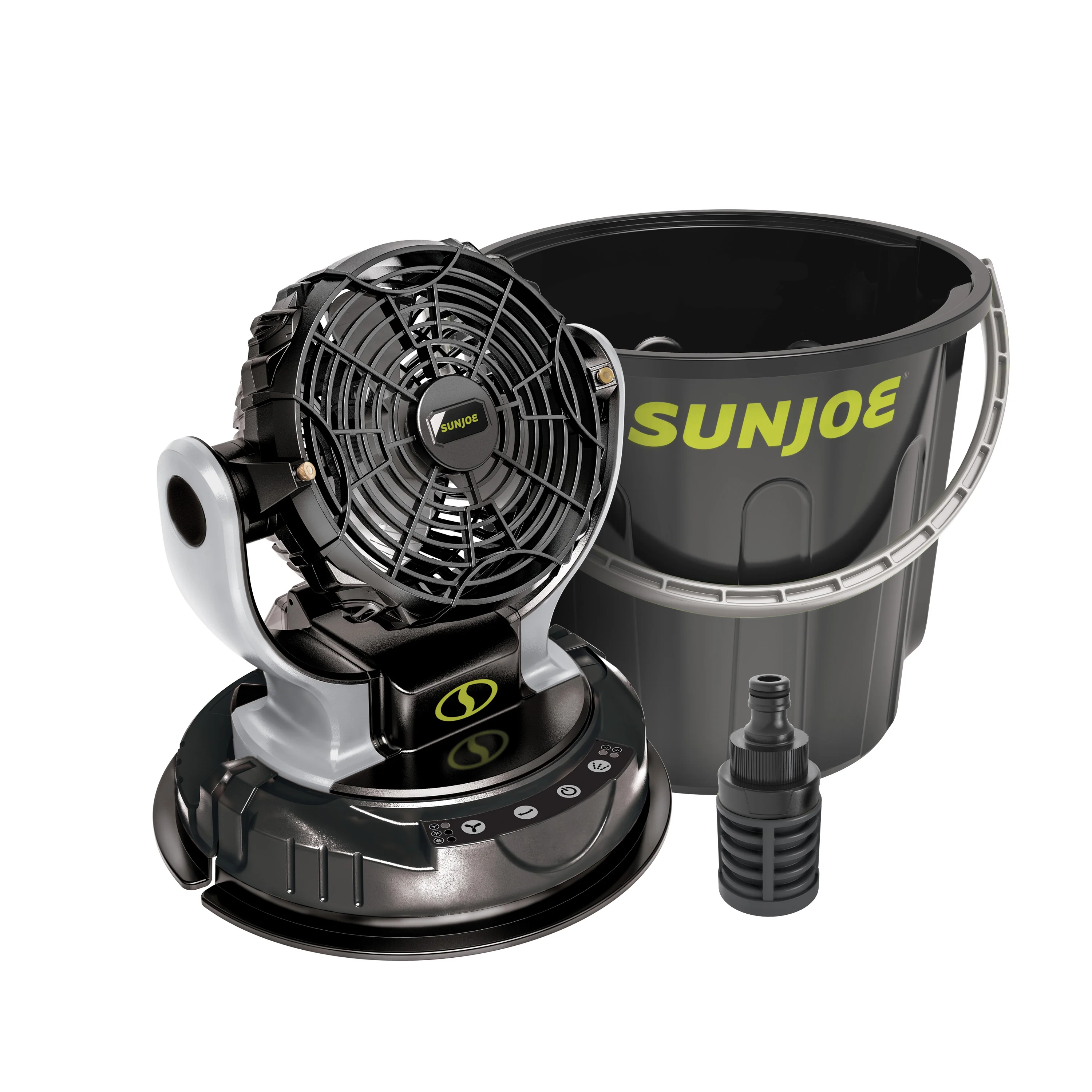 Sun Joe 24-Volt* IONMAX Cordless Indoor/Outdoor Misting Fan Kit W/ 6-Gallon Portable Bucket | 60 Sq. Ft. Coverage | W/ 2.0-Ah Battery + Charger - Image 7
