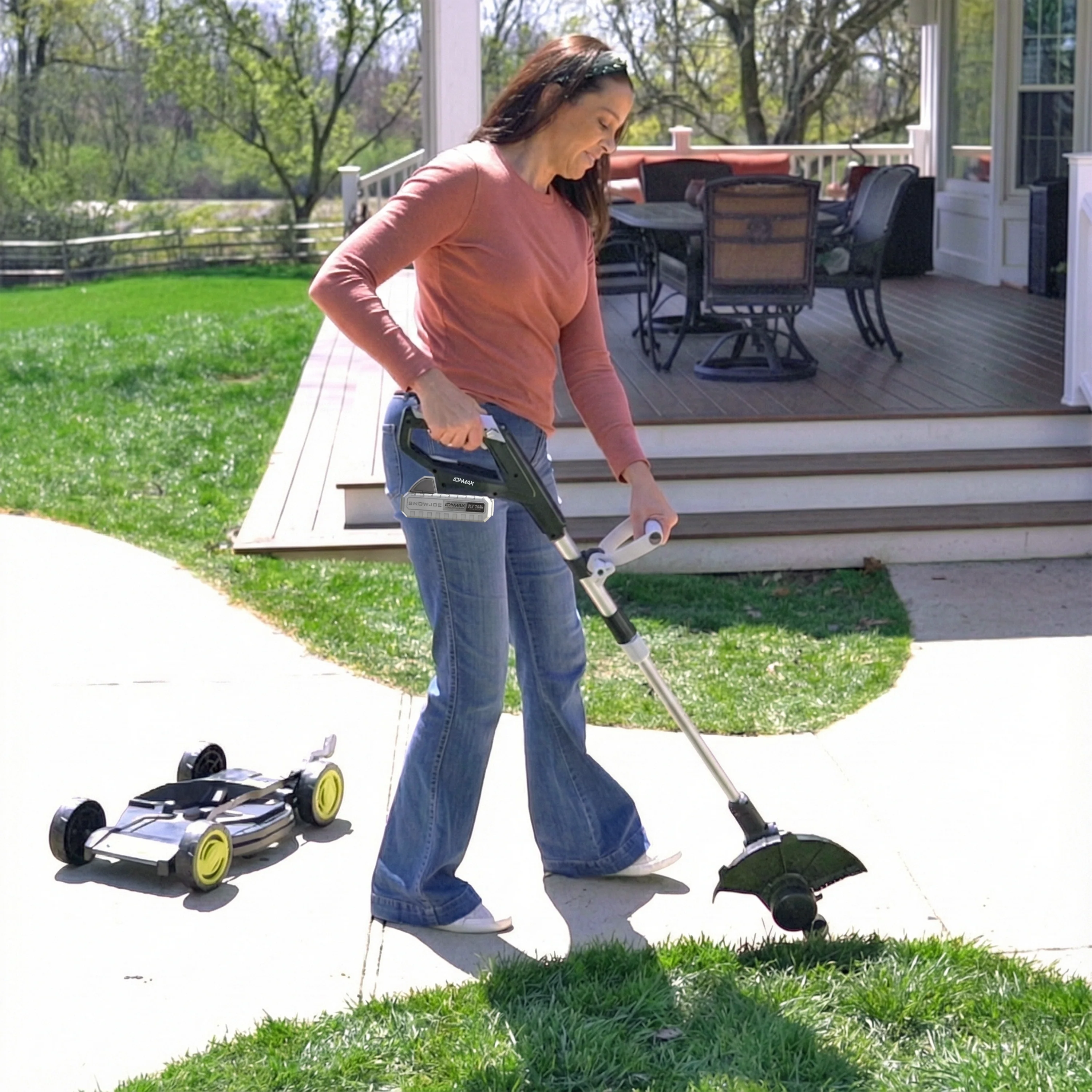 Sun Joe 24V-MTE-LTE 24-Volt* Cordless 3-in-1 Lawn Mower + String Trimmer + Edger | 5-Position Height Adjustment & Telescopic Pole | W/ 2.0-Ah Battery + Charger - Image 4