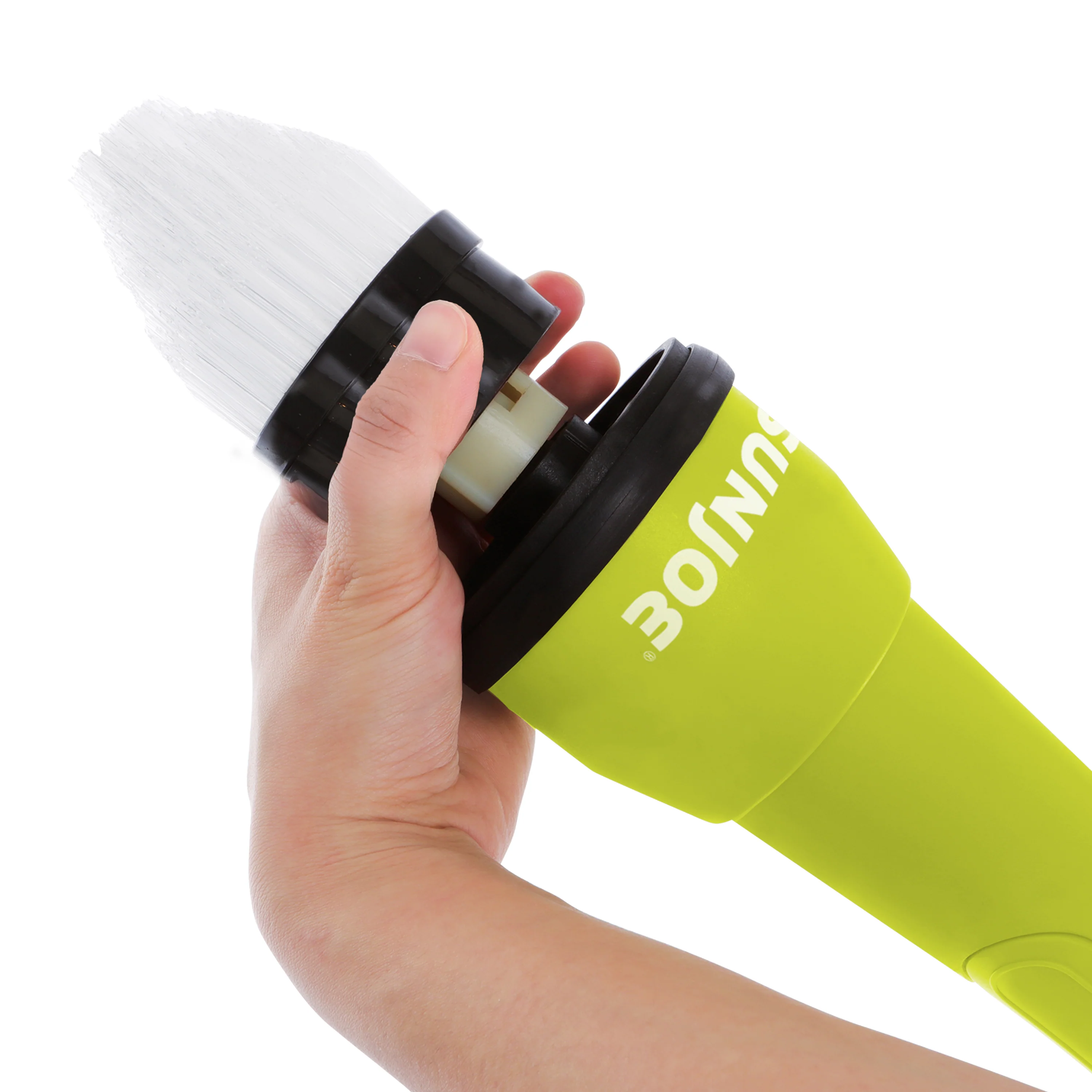 Sun Joe 24V-PWSCRB-LTW 24-Volt* IONMAX Cordless Heavy-Duty Indoor/Outdoor Power Scrubber | 4 Cleaning Attachments | Multi-Purpose 1000-OPM Oscillating Scrubber Head | For Grout, Tile, Bathtubs, Tire Rims & More | W/ 1.3-Ah Battery + Charger - Image 5