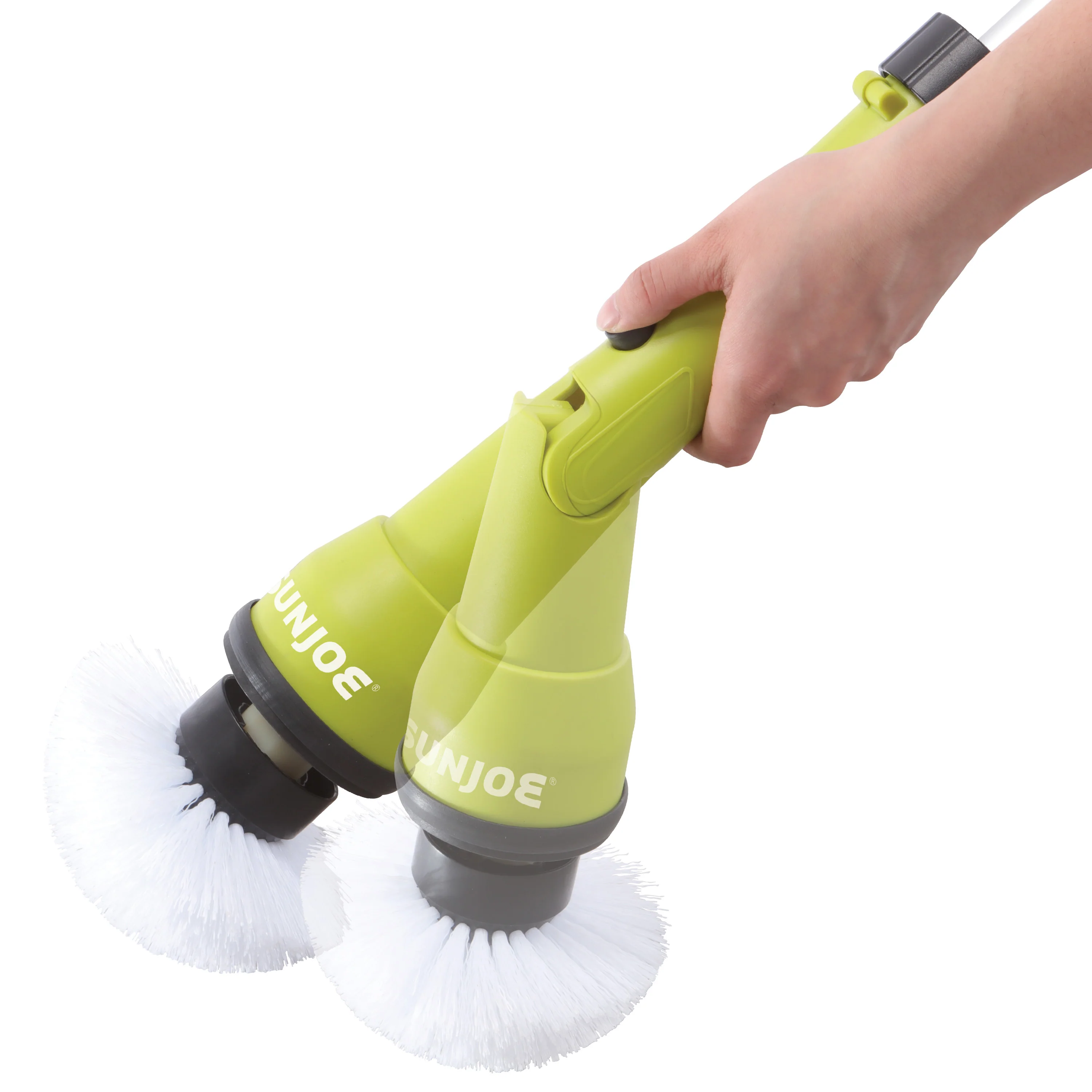 Sun Joe 24V-PWSCRB-LTW 24-Volt* IONMAX Cordless Heavy-Duty Indoor/Outdoor Power Scrubber | 4 Cleaning Attachments | Multi-Purpose 1000-OPM Oscillating Scrubber Head | For Grout, Tile, Bathtubs, Tire Rims & More | W/ 1.3-Ah Battery + Charger - Image 7