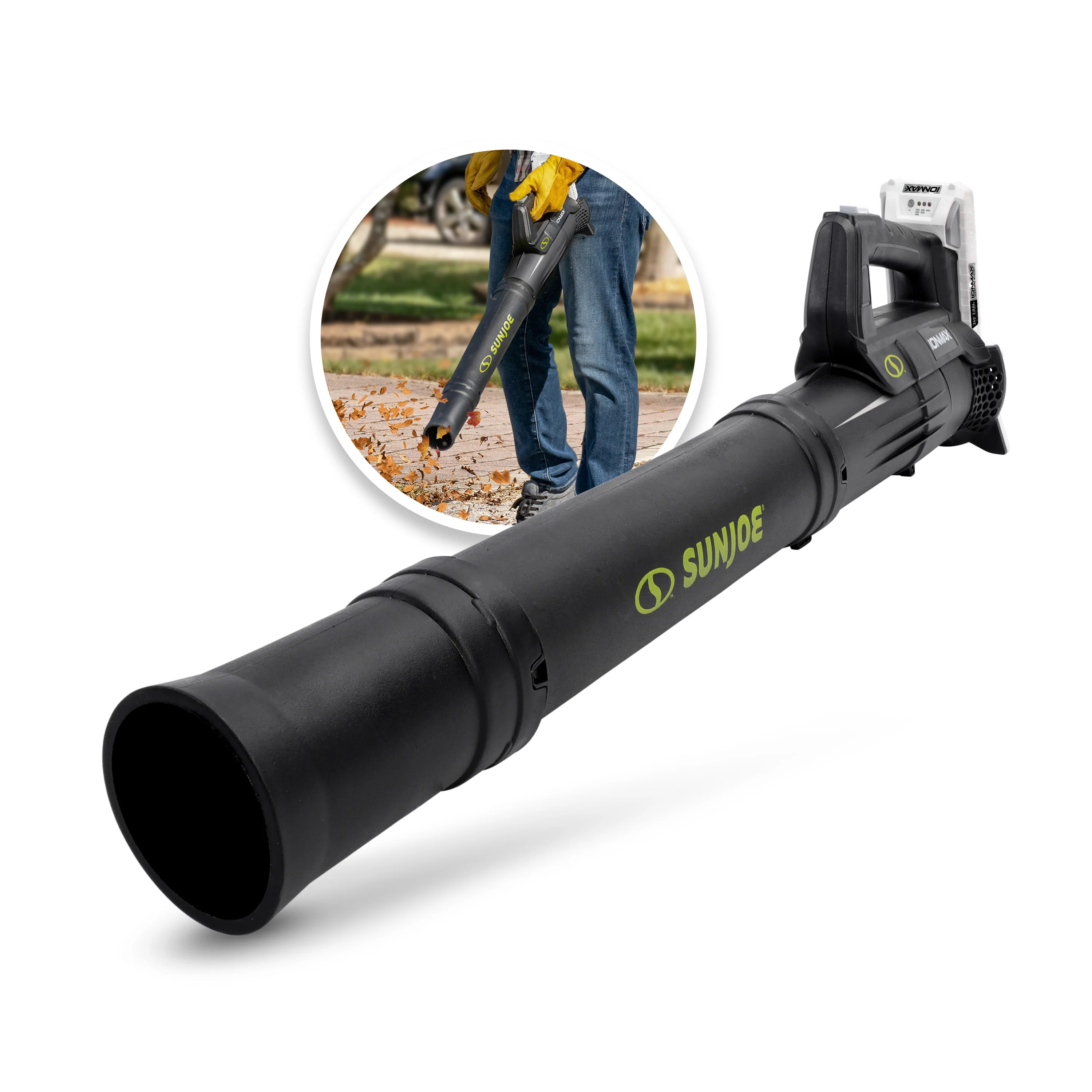 Sun Joe 24-Volt* IONMAX Cordless Compact Turbine Jet Blower Kit | W/ 2.5-Ah Battery and Charger | 100-MPH | 280-CFM