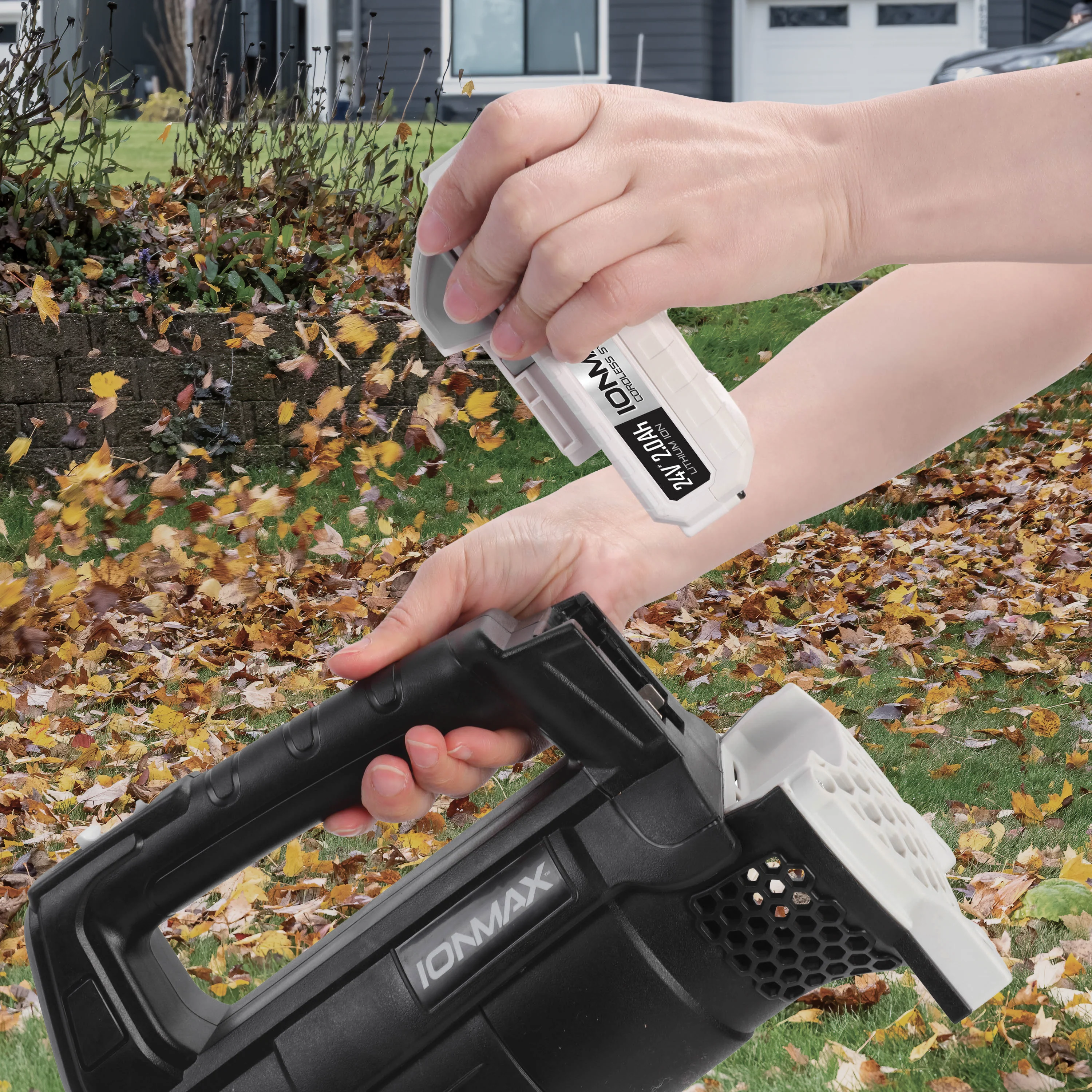 Sun Joe 24-Volt* IONMAX Cordless Compact Turbine Jet Blower | 100-MPH | 280-CFM | W/ 2.0-Ah Battery + Charger - Image 8
