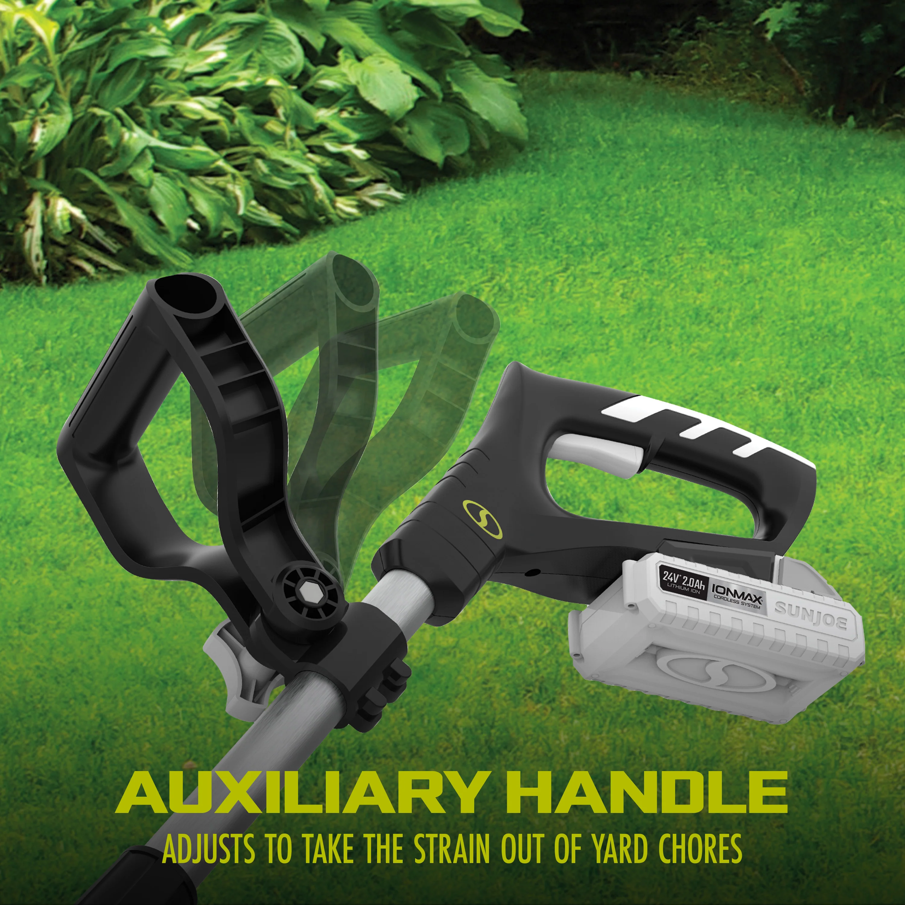 Sun Joe 24-Volt* IONMAX Cordless Garden Tiller + Cultivator Kit | 6-Inch Blade | W/ 2.0-Ah Battery + Charger (Black) - Image 5