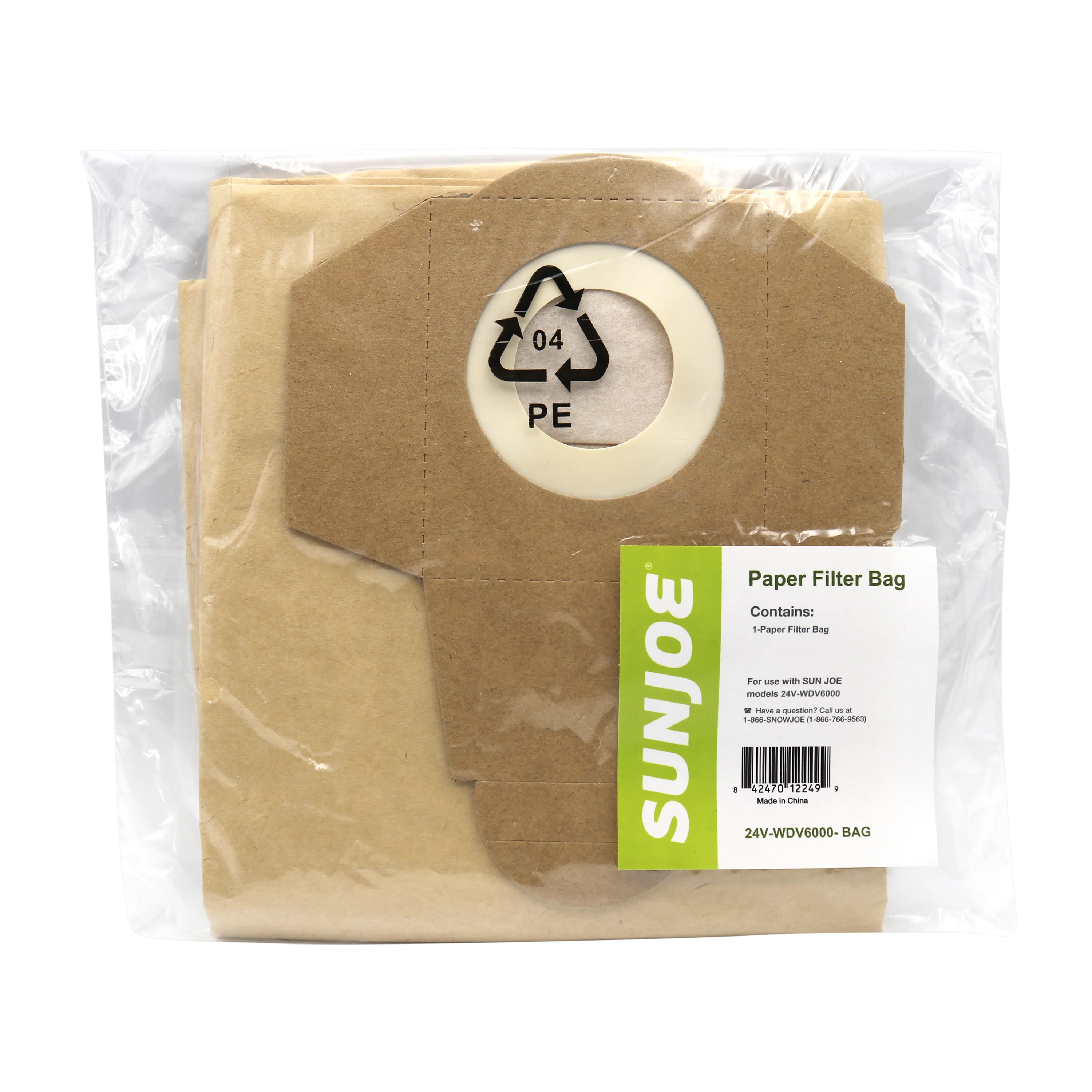 Sun Joe 24V-WDV6000-BAG Replacement Paper Filter Bag for 24V-WDV6000 Wet / Dry Vacuum - Image 3
