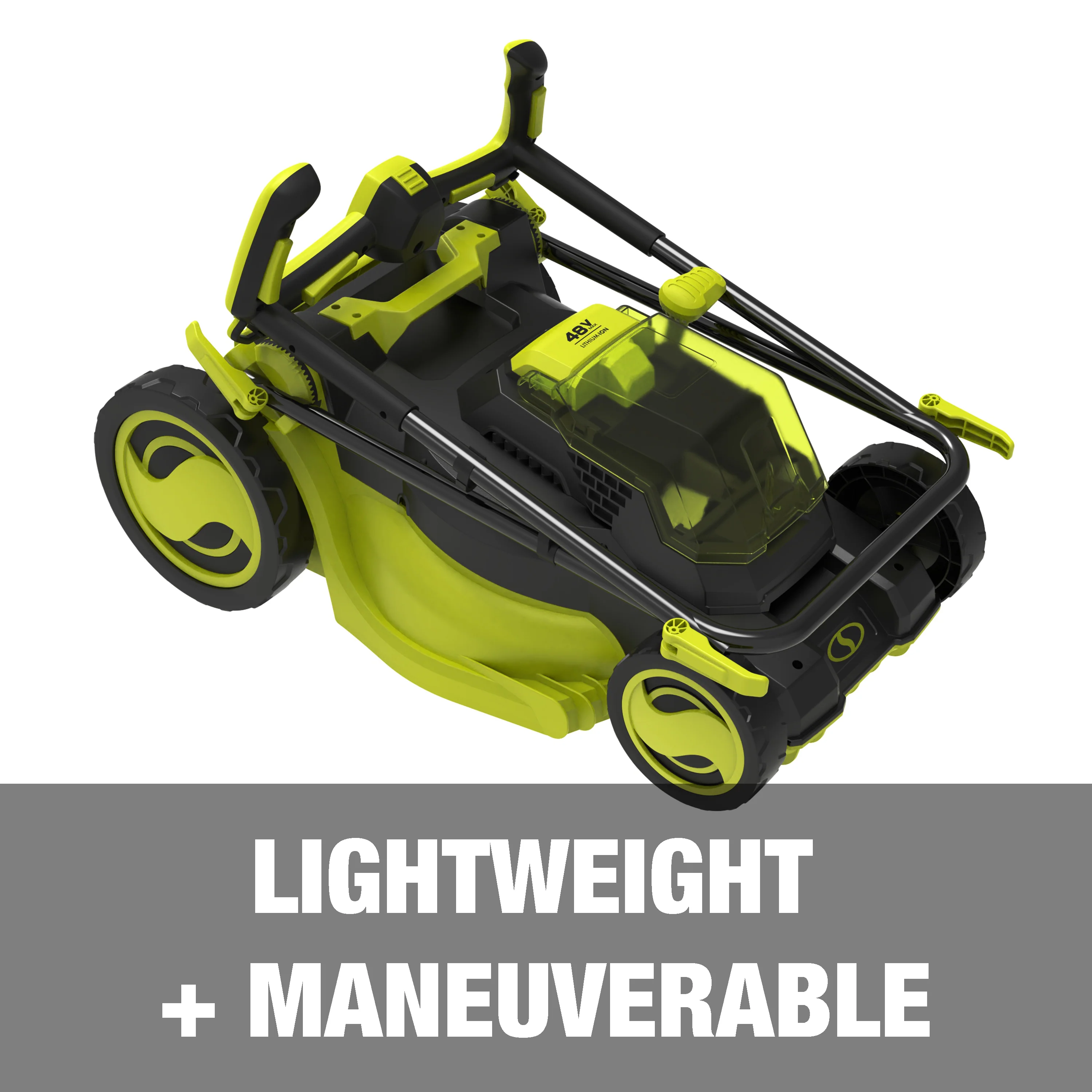 Sun Joe 24V-X2-16LM 48-Volt* IONMAX Cordless Brushless Lawn Mower Kit | 16-Inch | 12-Gallon Collection Bag | Comfort Grip | 6-Position Height Adjustment | W/ 2 x 4.0-Ah Batteries + Charger - Image 5