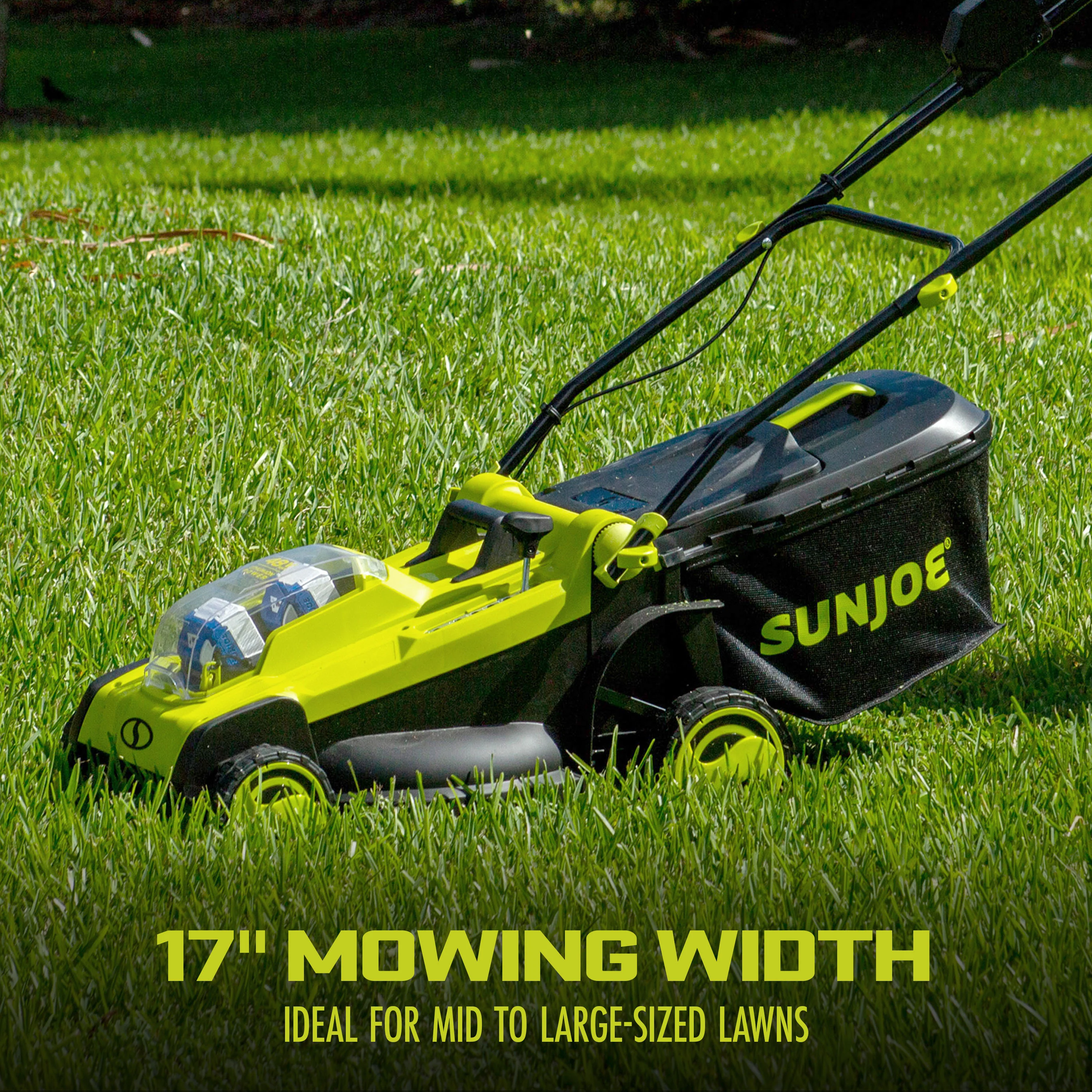 Sun Joe 48-Volt IONMAX Cordless Lawn Mower | 17-inch | 6-Position | Collection Bag | Tool Only - Image 3