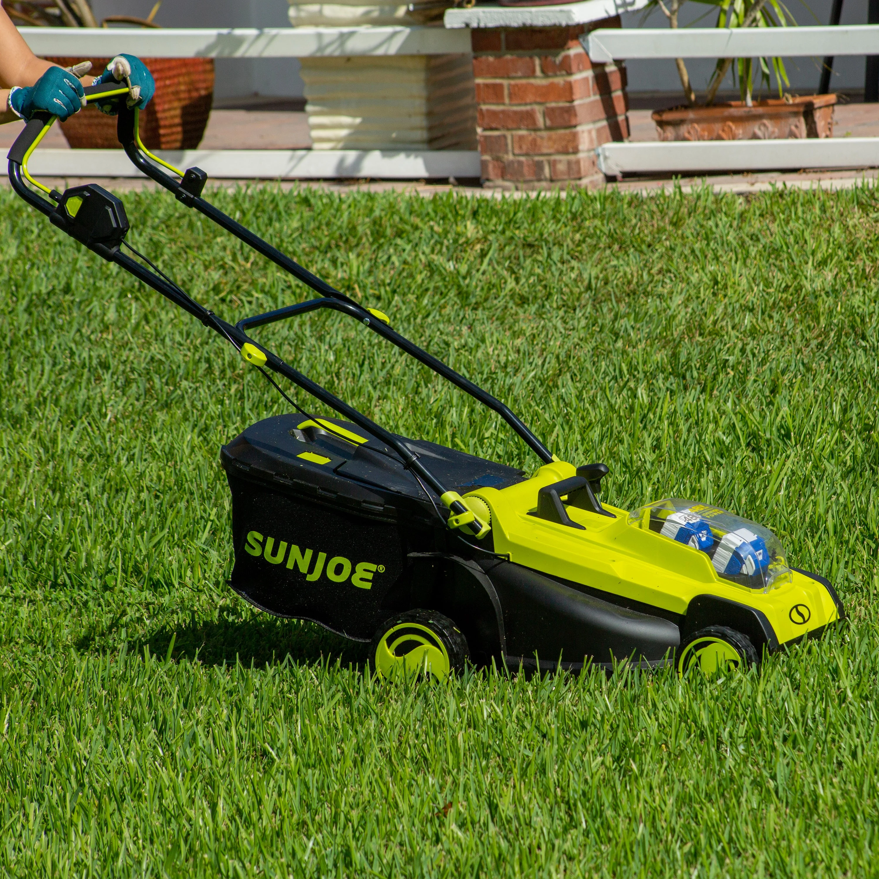 Sun Joe 48-Volt* IONMAX Cordless Lawn Mower Kit W/ Collection Bag | 17-inch | 6-Position | W/ 2 x 4.0-Ah Batteries + Charger - Image 11