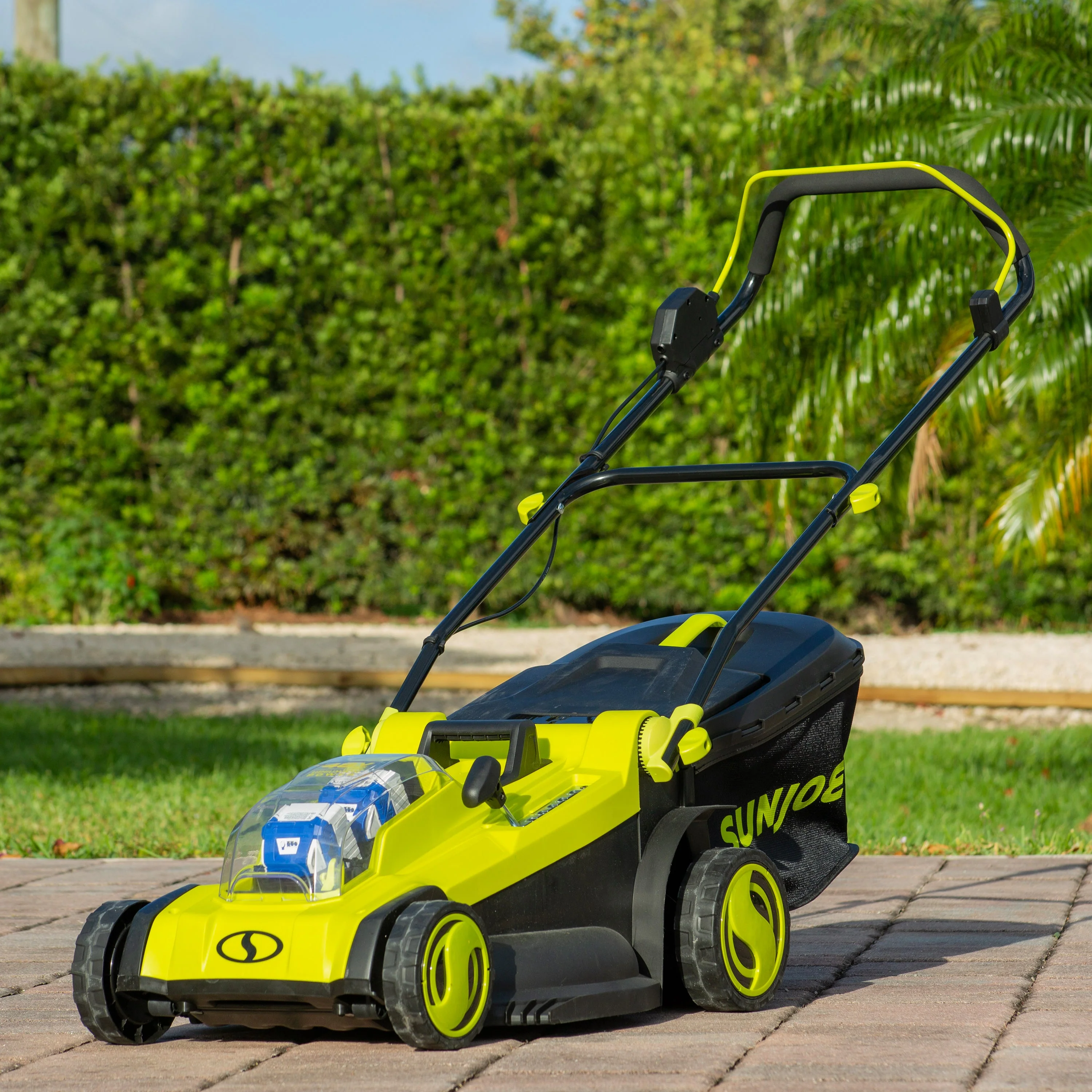 Sun Joe 48-Volt* IONMAX Cordless Lawn Mower Kit W/ Collection Bag | 17-inch | 6-Position | W/ 2 x 4.0-Ah Batteries + Charger - Image 8