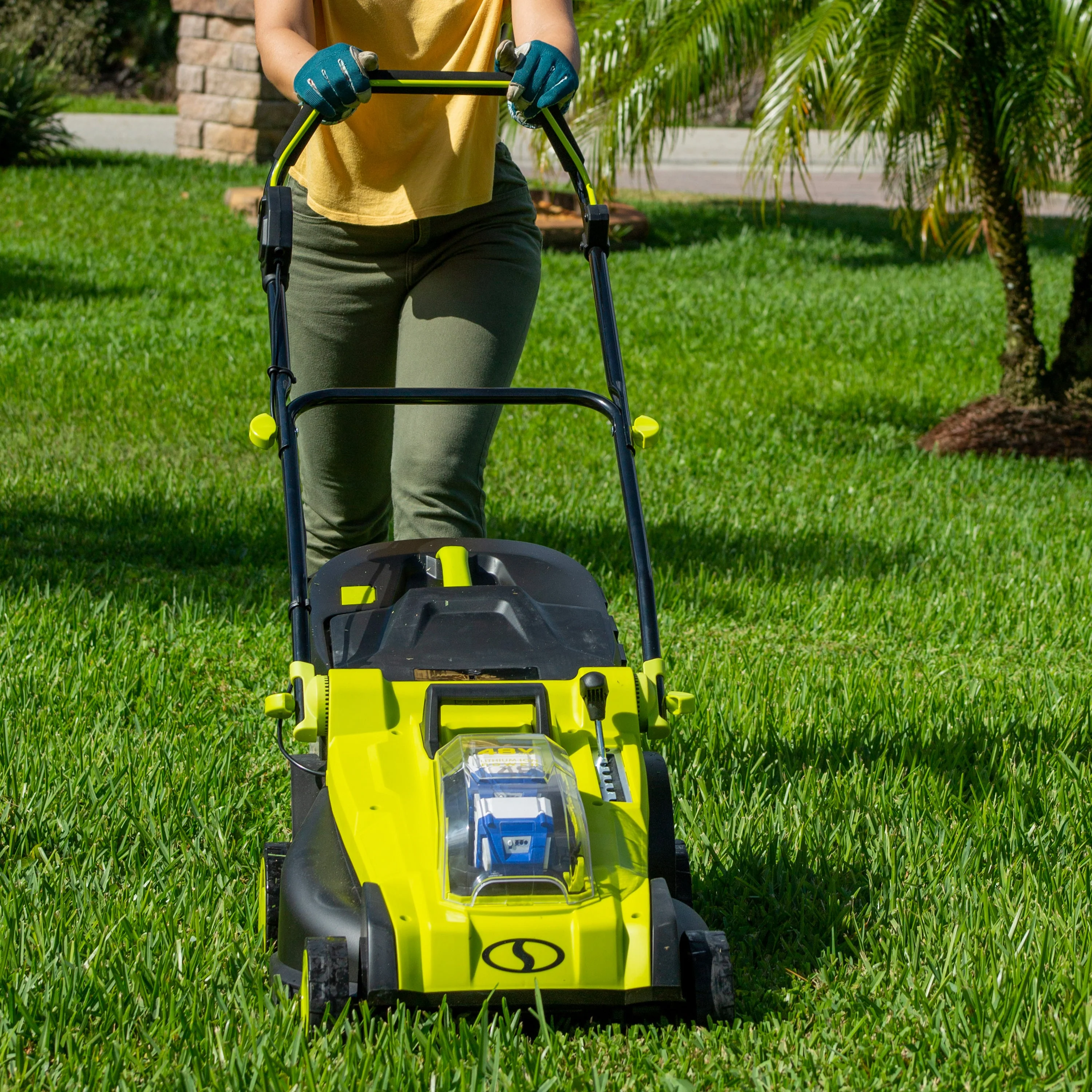 Sun Joe 48-Volt* IONMAX Cordless Lawn Mower Kit W/ Collection Bag | 17-inch | 6-Position | W/ 2 x 4.0-Ah Batteries + Charger - Image 9