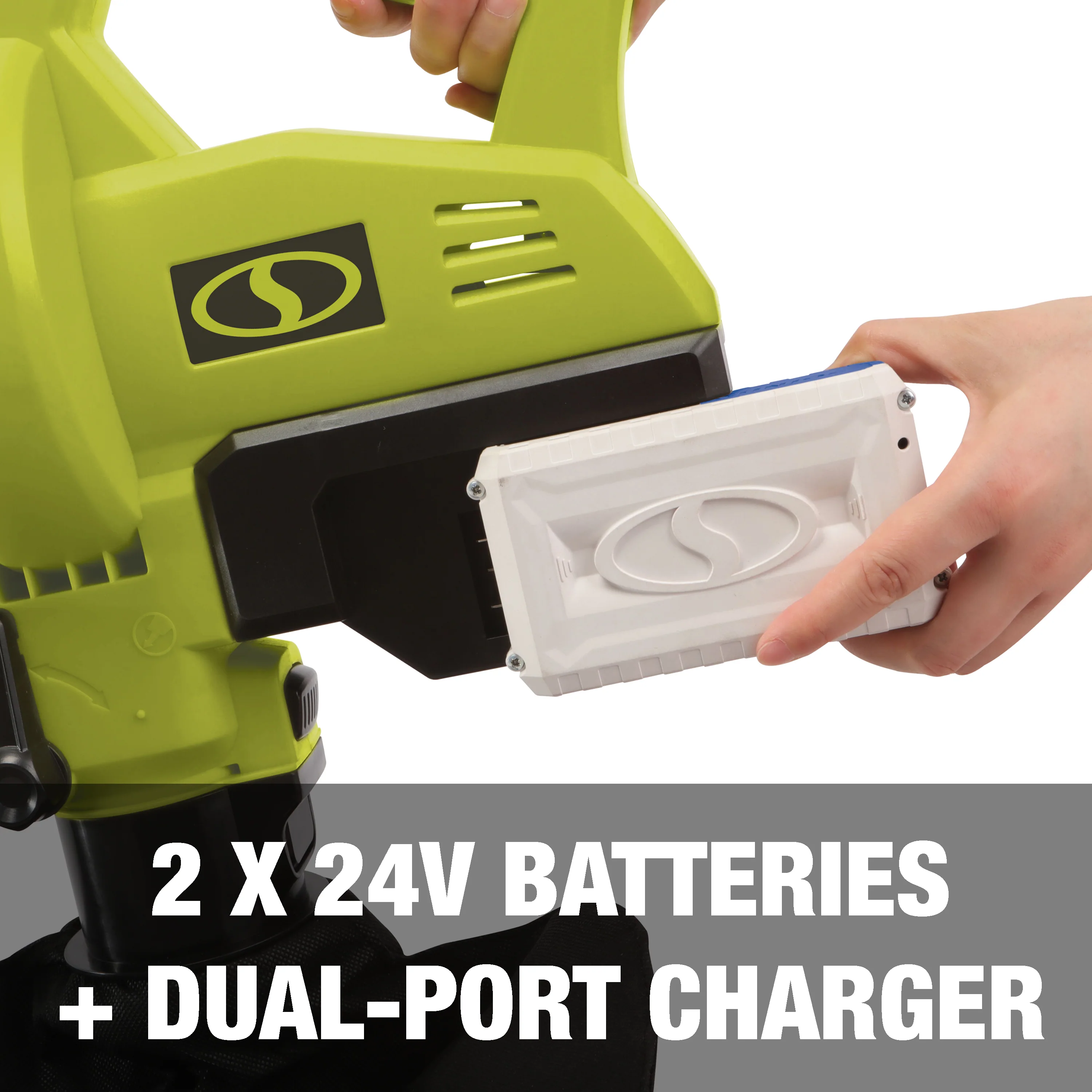 Sun Joe 48-Volt* IONMAX Cordless Leaf Blower Vacuum Mulcher Kit | 163-MPH | 391-CFM | W/ 2 x 5.0-Ah Batteries + Dual Port Charger - Image 9