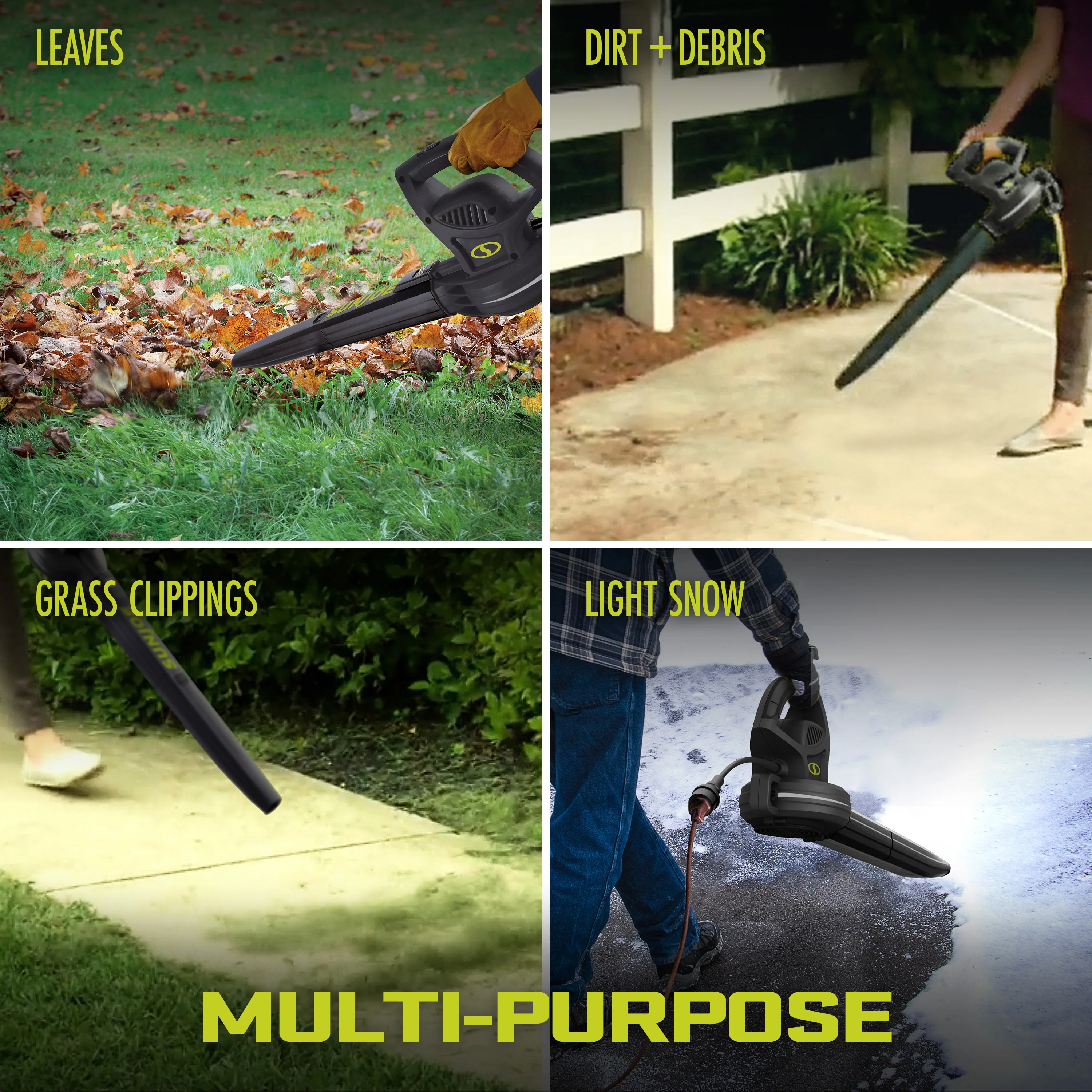Sun Joe All-Purpose Electric Leaf Blower | 6-Amp | 155 MPH | 260 CFM (Black) - Image 7