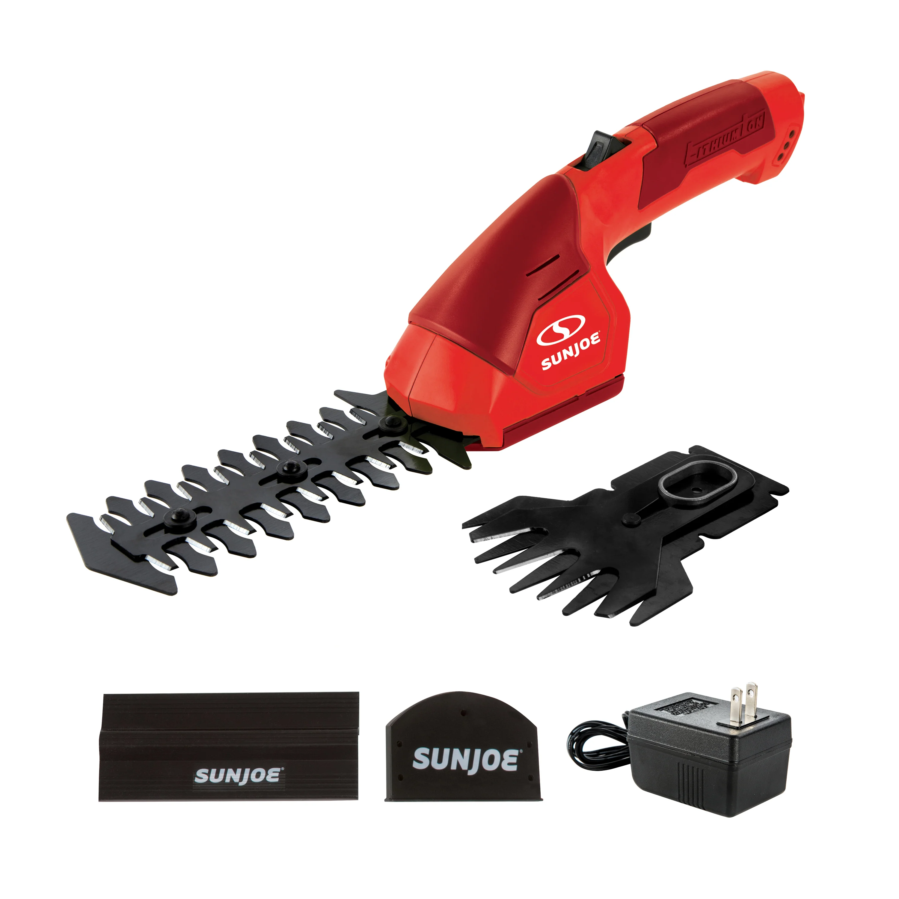 Sun Joe HJ604C-RED 2-in-1 Cordless Grass Shear + Hedger | 7.2-Volt | W/ 1.5-Ah Battery + Charger (Red) - Image 2