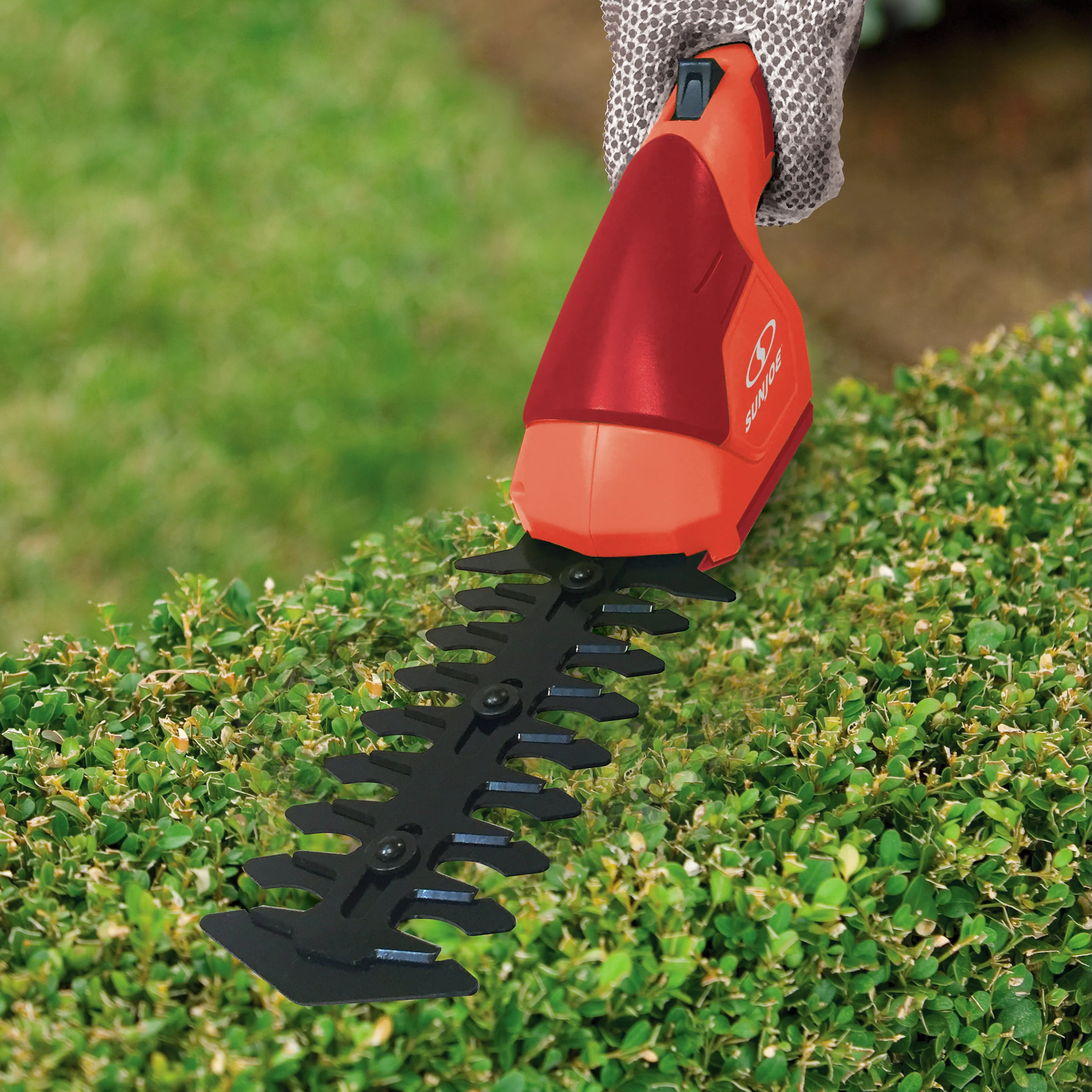 Sun Joe HJ604C-RED 2-in-1 Cordless Grass Shear + Hedger | 7.2-Volt | W/ 1.5-Ah Battery + Charger (Red) - Image 5