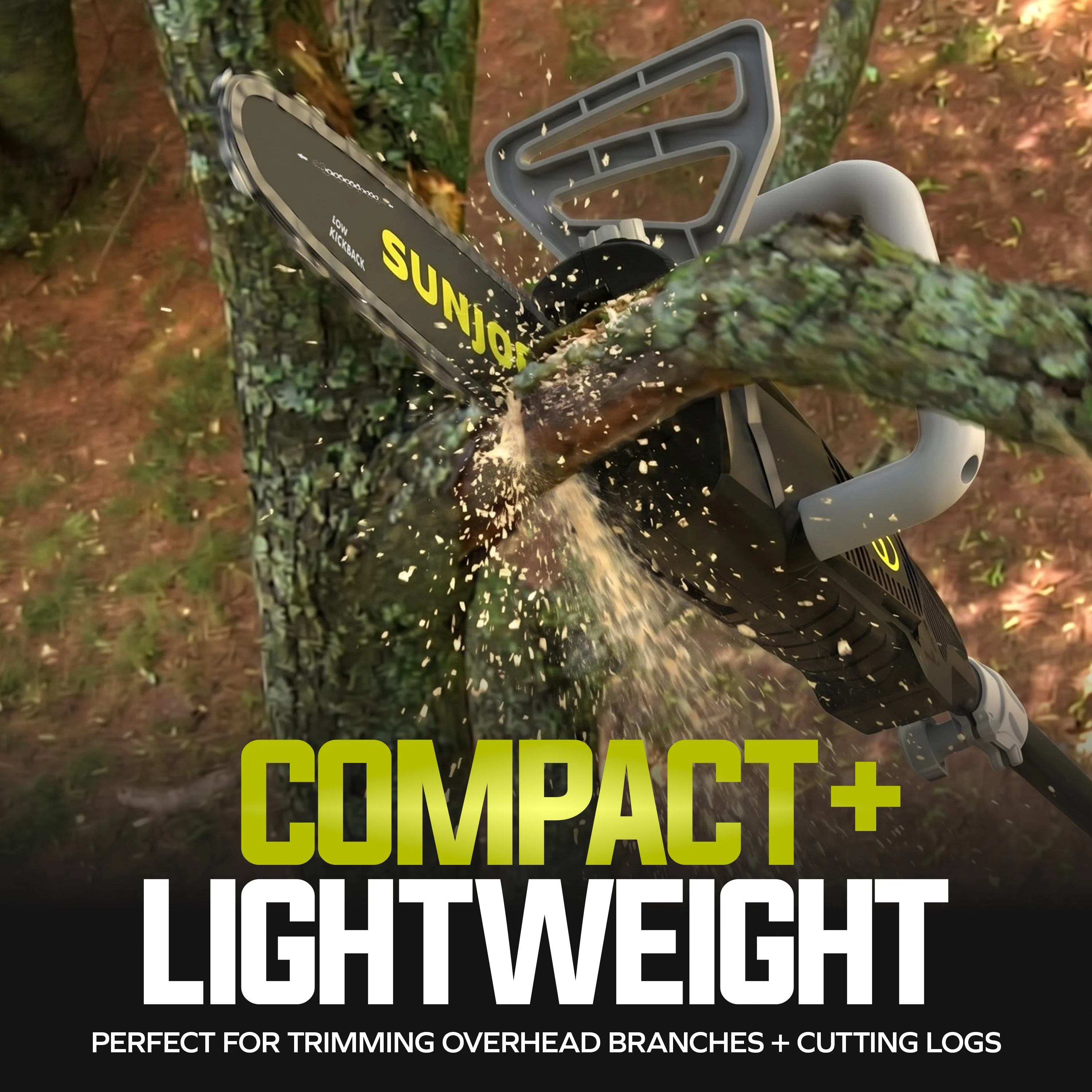 Sun Joe SWJ805E Electric Convertible Pole Chain Saw | 8-inch | 6-Amp | 7.5-inch Cutting Thickness Max - Image 5