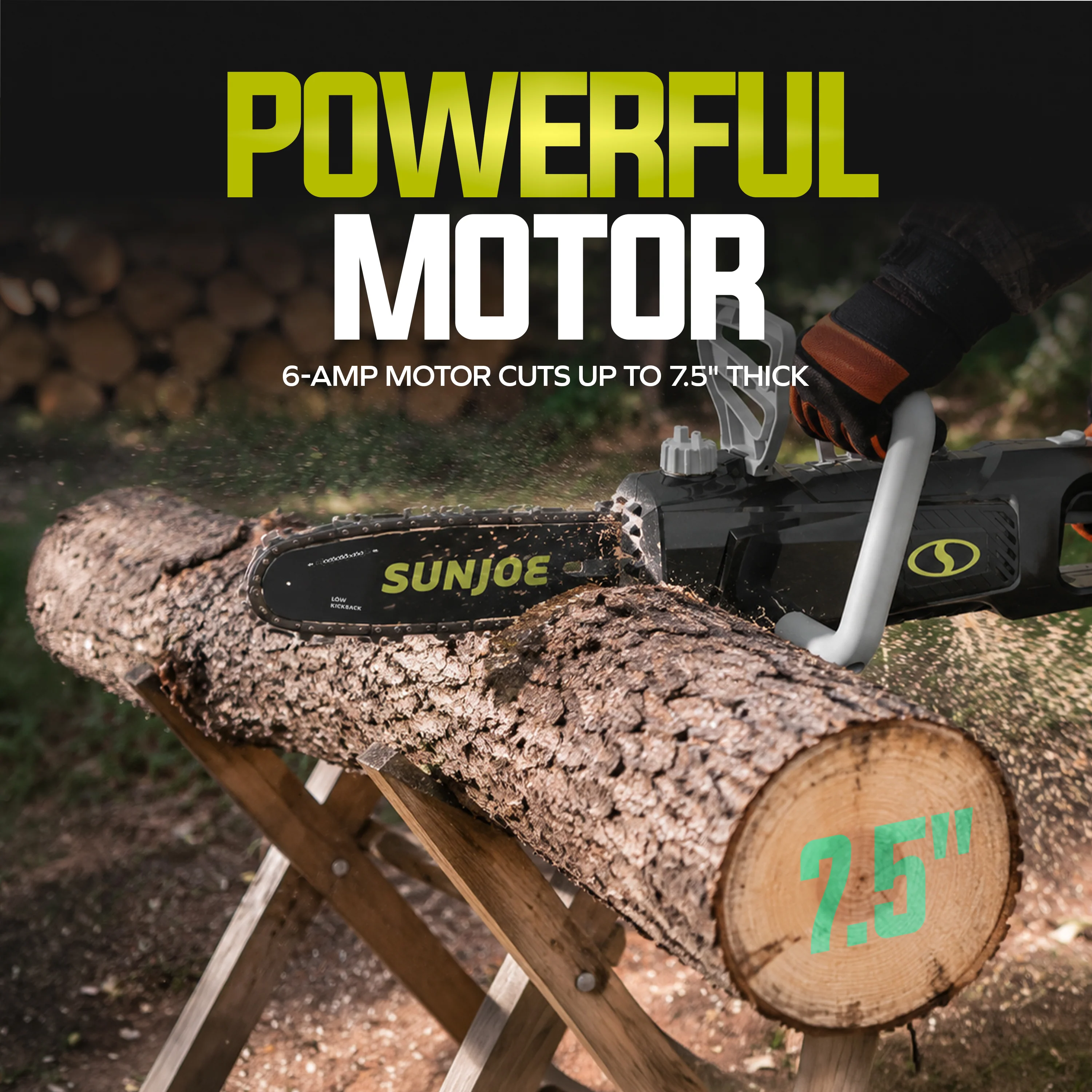 Sun Joe SWJ805E Electric Convertible Pole Chain Saw | 8-inch | 6-Amp | 7.5-inch Cutting Thickness Max - Image 6