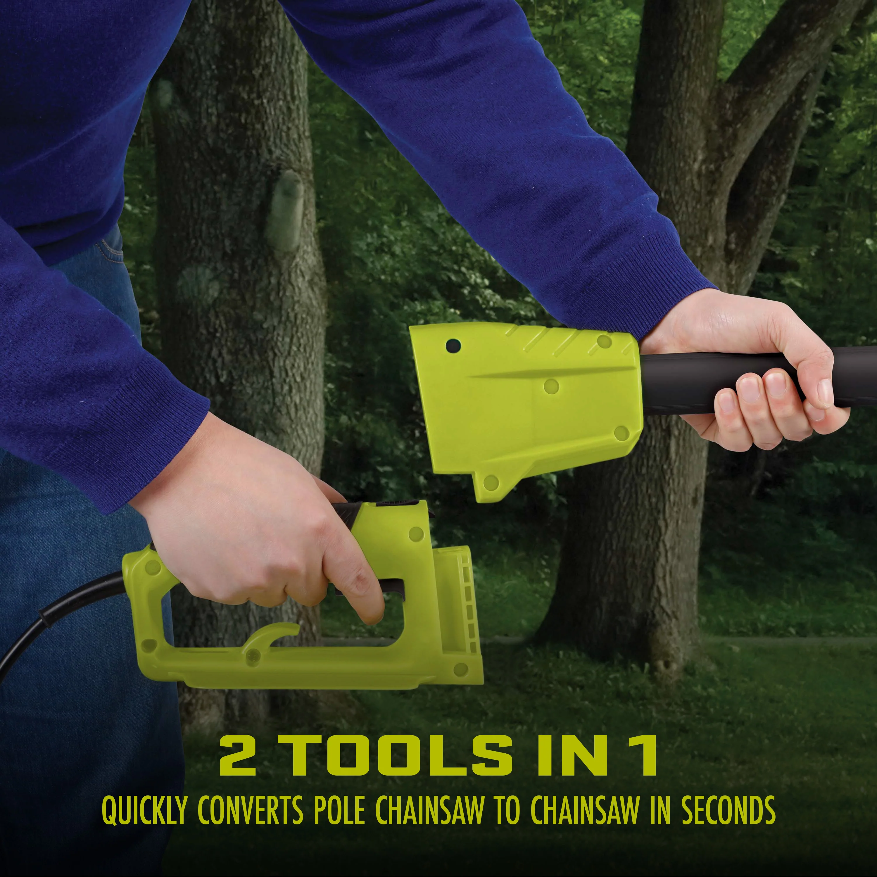 Sun Joe SWJ806E 2-in-1 Electric Convertible Pole Chain Saw | 8-inch | 8-Amp - Image 4