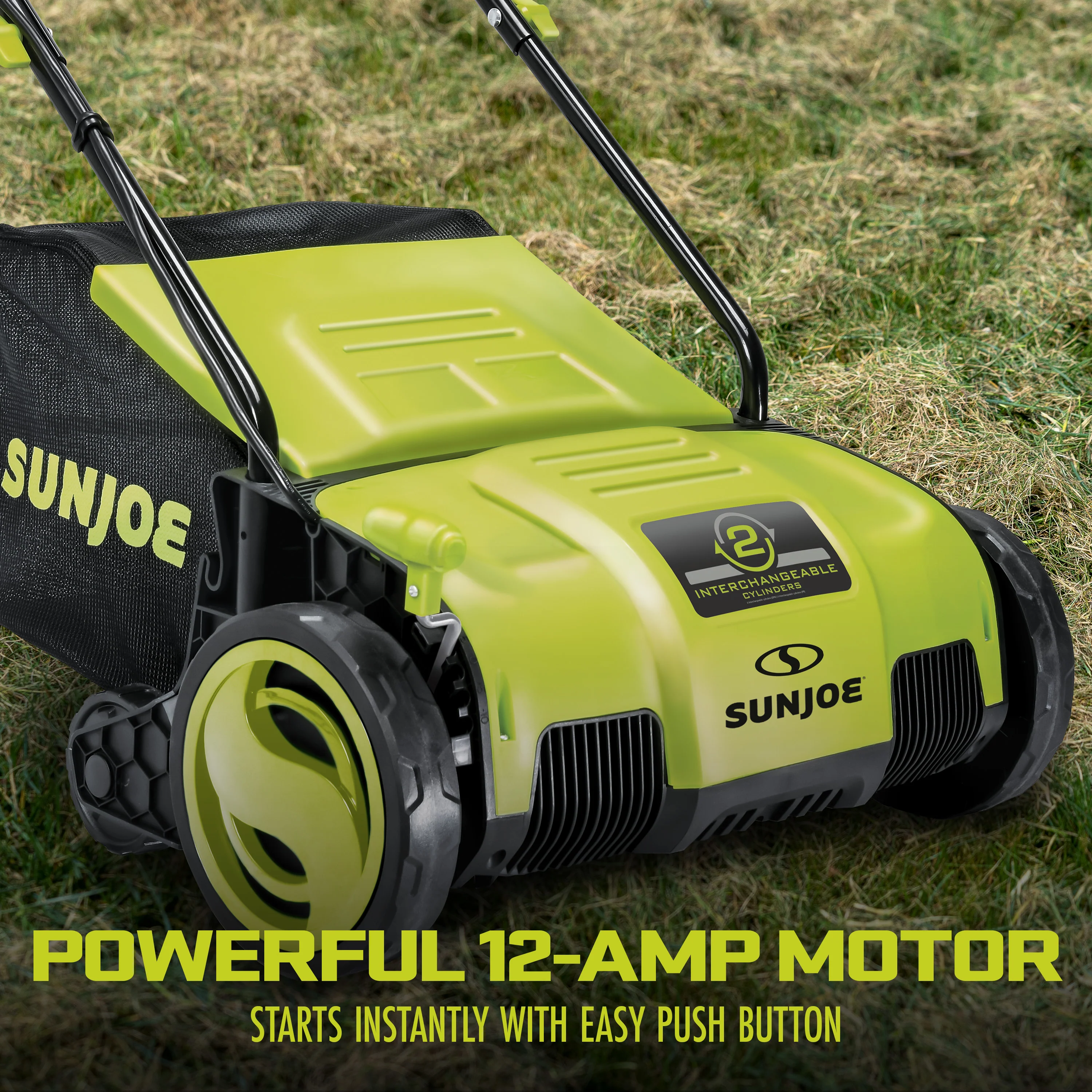 Sun Joe Electric Lawn Dethatcher + Scarifier W/ Collection Bag | 12.6-inch | 12-Amp | AirBoost Technology - Image 4