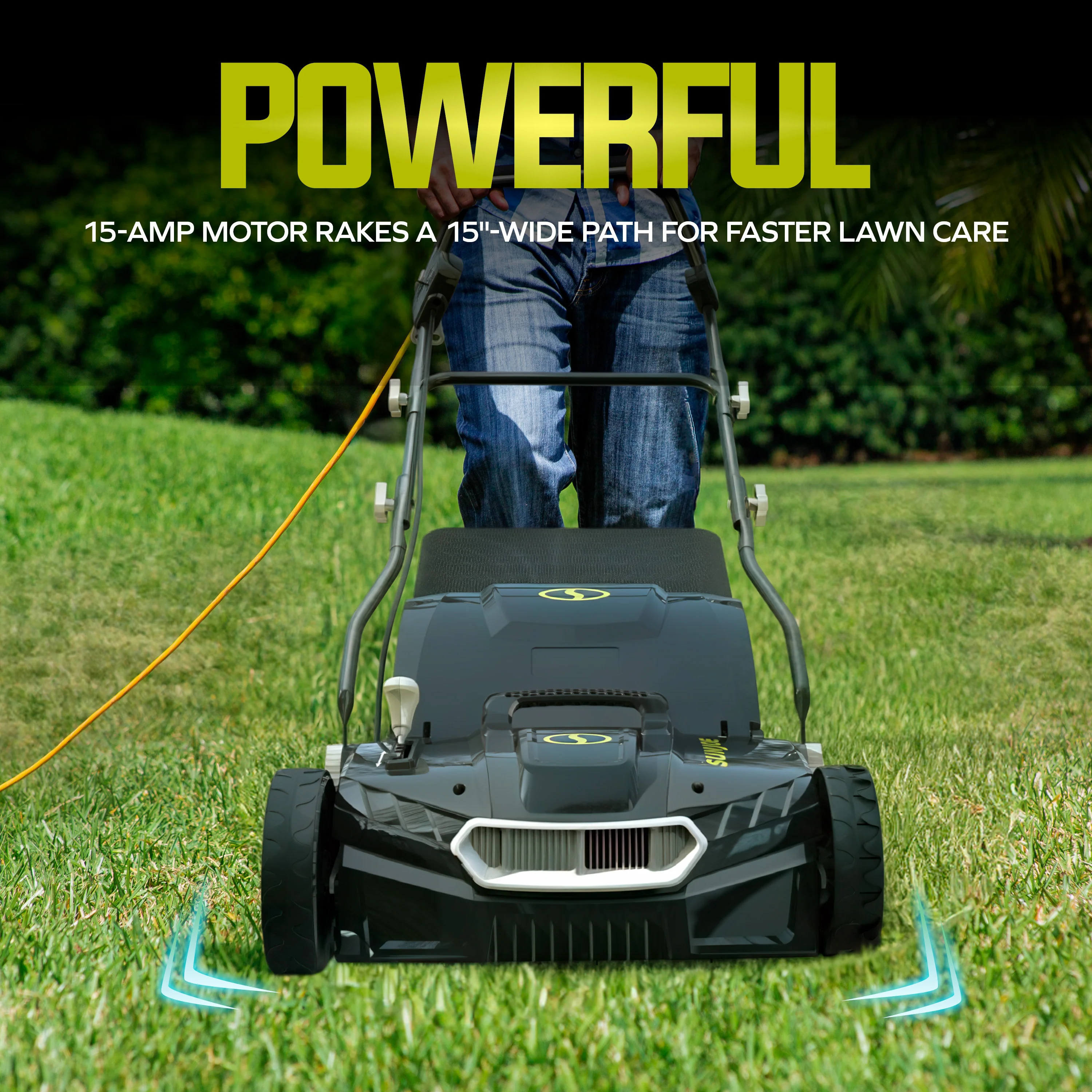 Sun Joe Electric Lawn Dethatcher + Scarifier W/ Collection Bag | 15-inch | 15-Amp - Image 3
