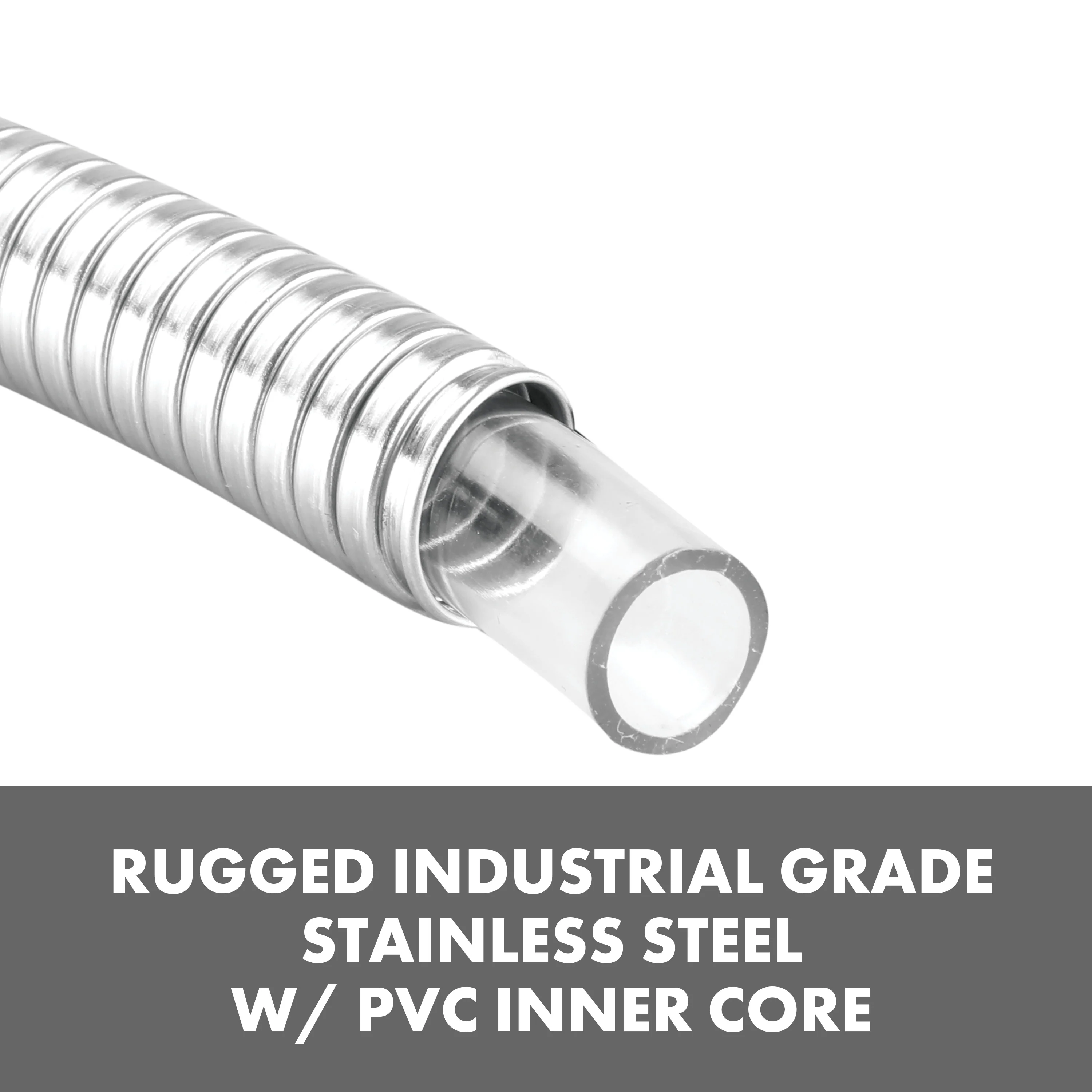 Aqua Joe Heavy-Duty Puncture Proof Metal Garden Hose | 75-Foot | 304-Stainless Steel | Spiral Constructed | 1/2-Inch Diameter - Image 5