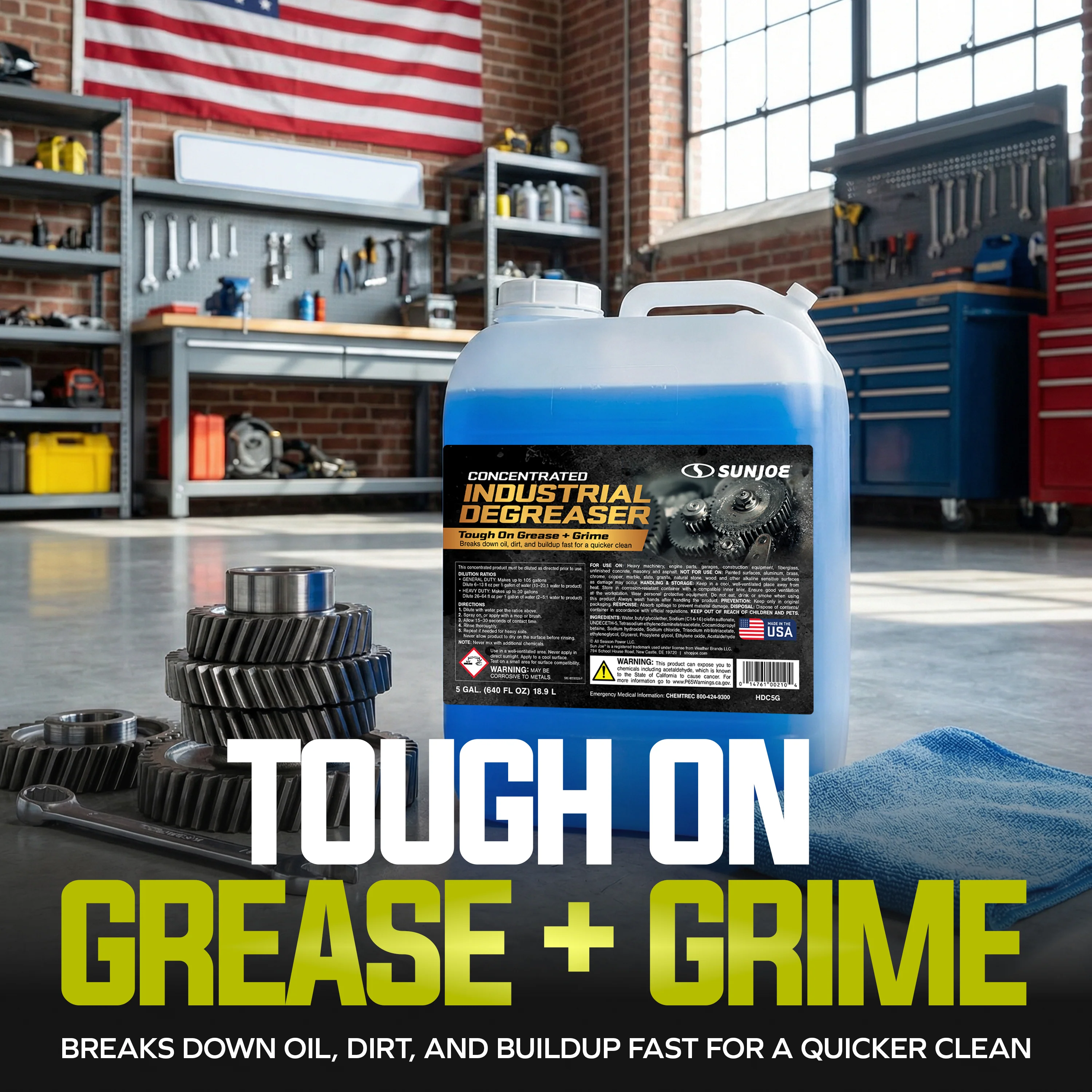 Sun Joe Concentrated Industrial Degreaser | For Engines, Tools, and Hard Floors | 5 Gal. - Image 3