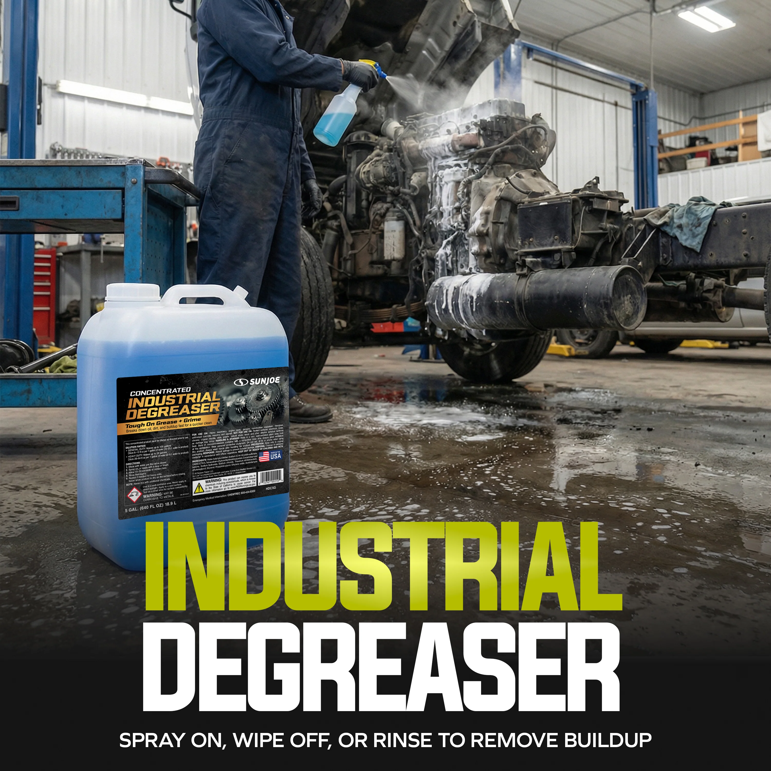 Sun Joe Concentrated Industrial Degreaser | For Engines, Tools, and Hard Floors | 5 Gal. - Image 5