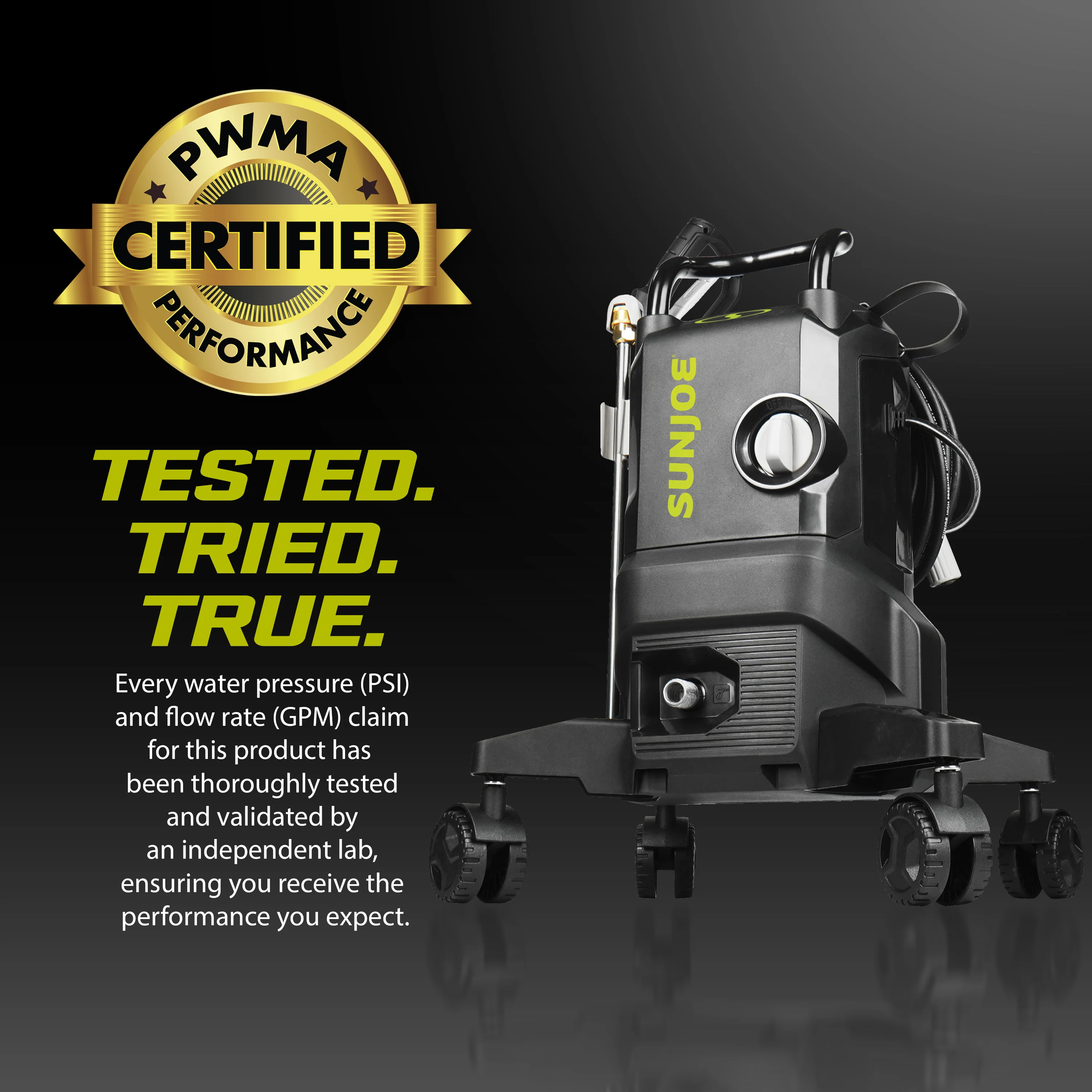 Sun Joe Electric Pressure Washer W/ Wheels | 7-Pc Accessory Kit + 3-Pack Detergent | 14.9-Amp | 2200 Rated PSI | 1.1 Rated GPM - Image 4