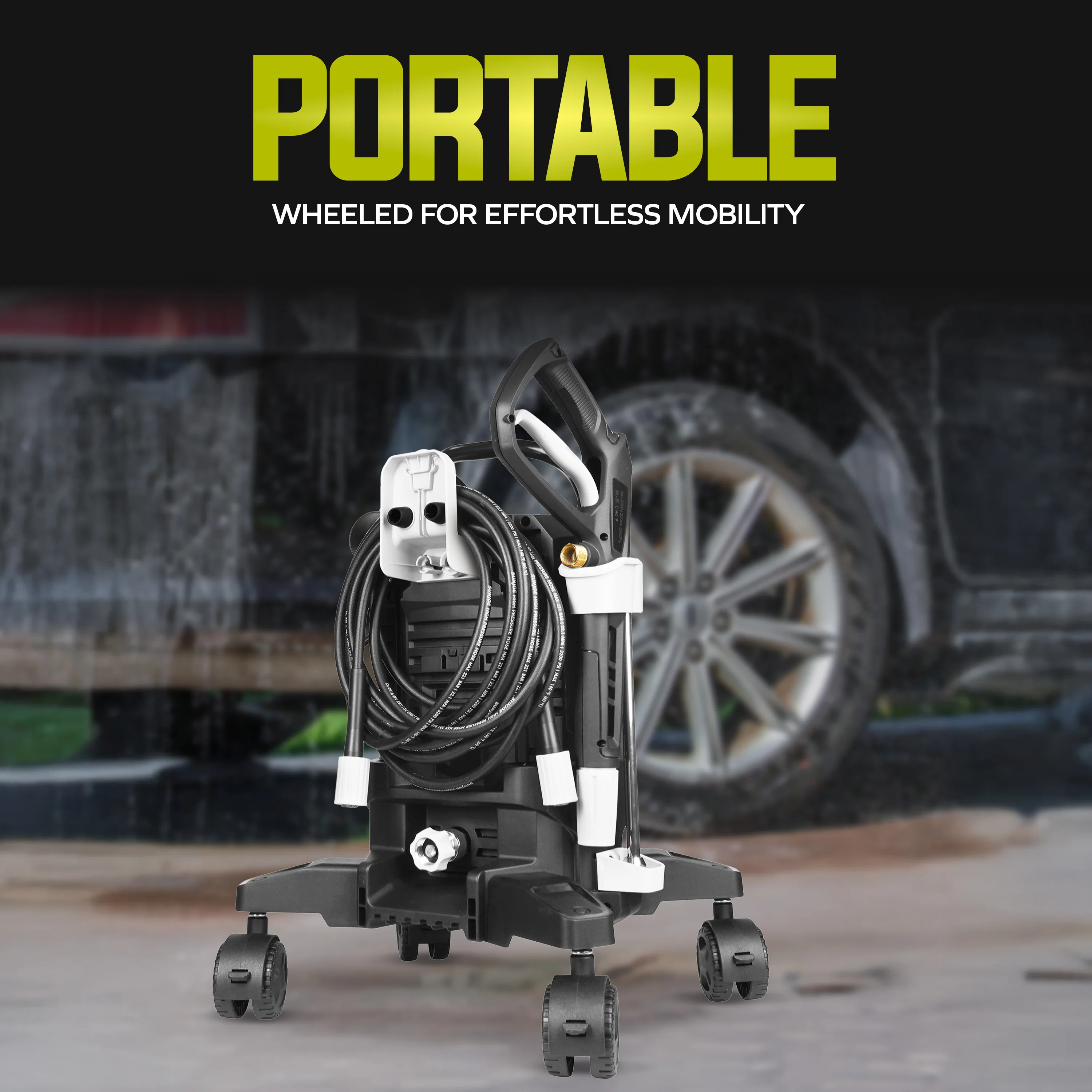 Sun Joe Electric Pressure Washer W/ Wheels | 7-Pc Accessory Kit + 3-Pack Detergent | 14.9-Amp | 2200 Rated PSI | 1.1 Rated GPM - Image 5