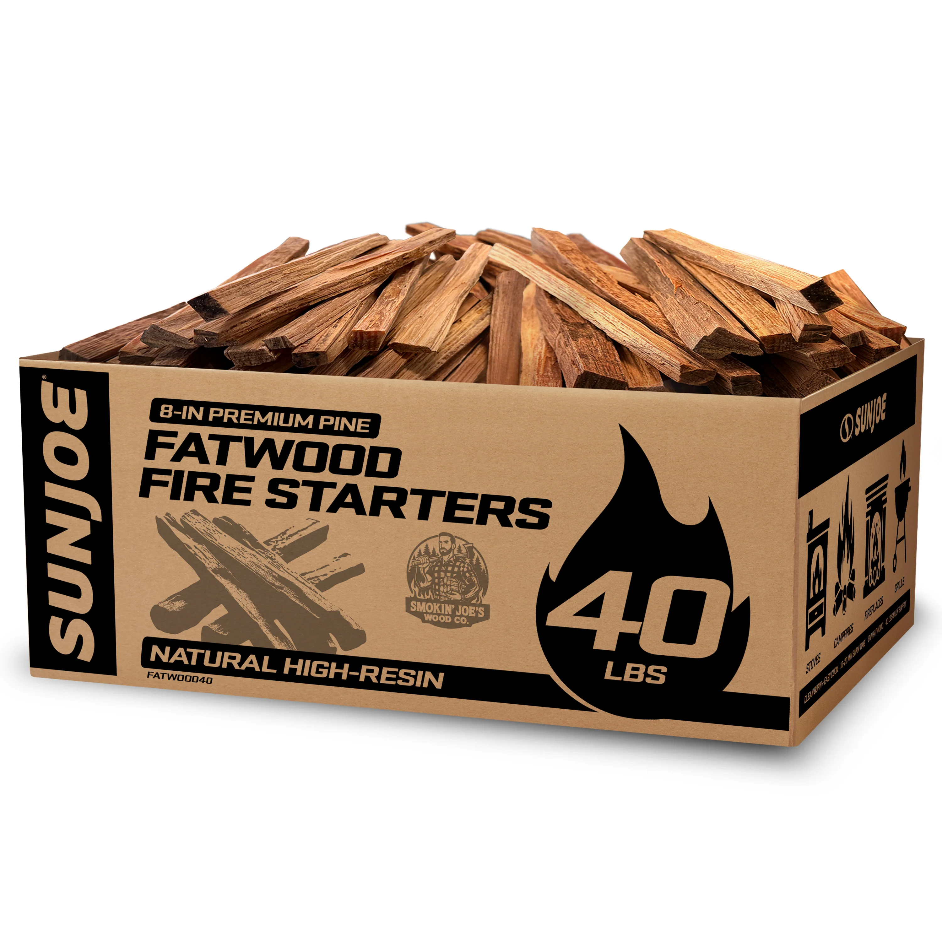 Sun Joe All-Natural Fire Starter Sticks | Pine Kindling for Fireplaces, Campfires, Wood Stoves, Fire Pits & Grills | 40 Lbs. - Image 6