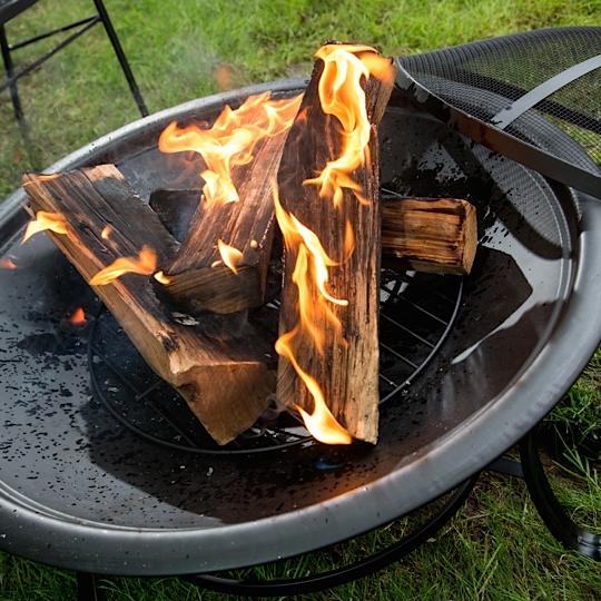 Sun Joe SJFP30 30-Inch Round Steel Fire Pit w/Dome Screen and Poker - Image 6