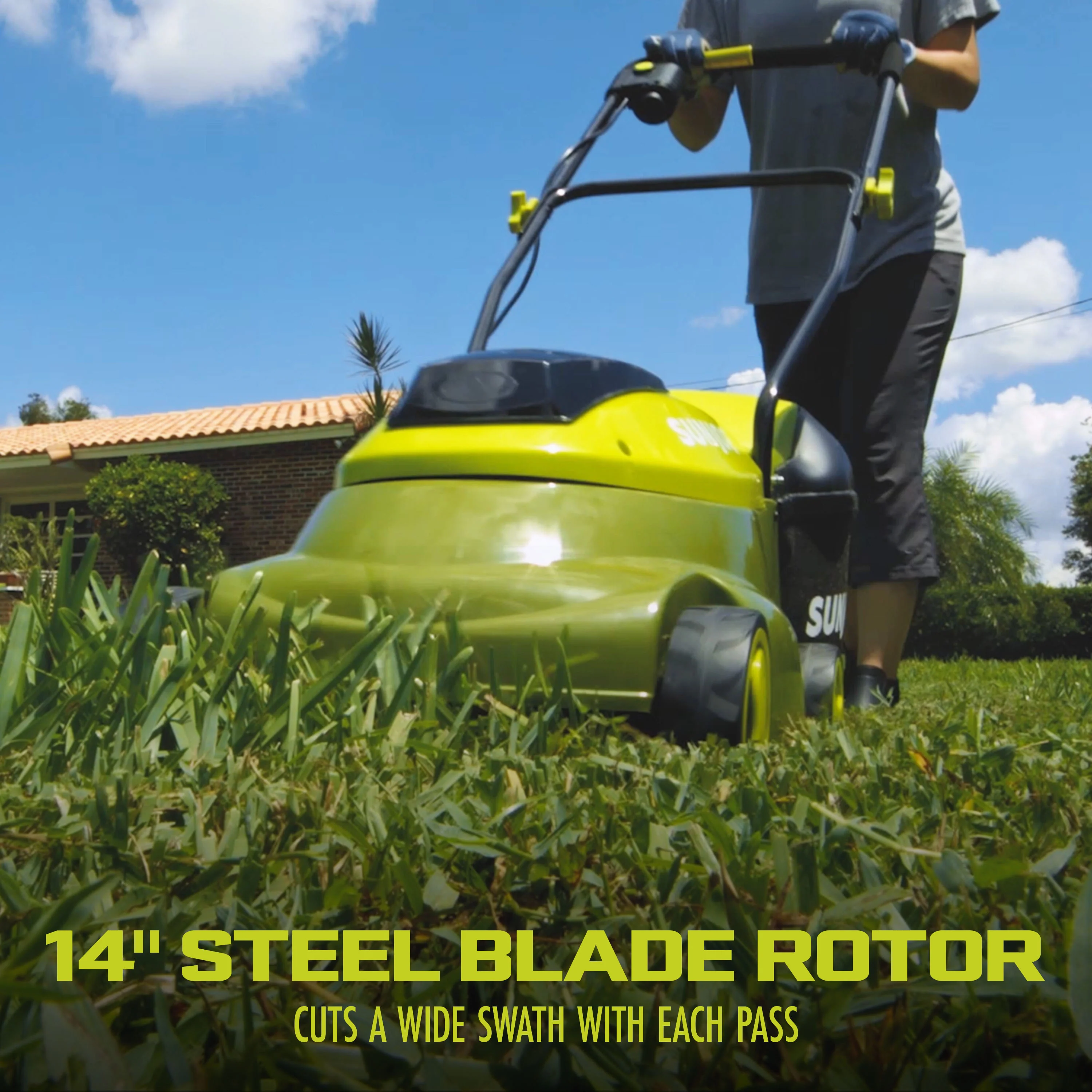 Sun Joe 24-Volt* IONMAX Cordless Brushless Lawn Mower Kit | 14-inch | W/ 4.0-Ah Battery + Charger - Image 3