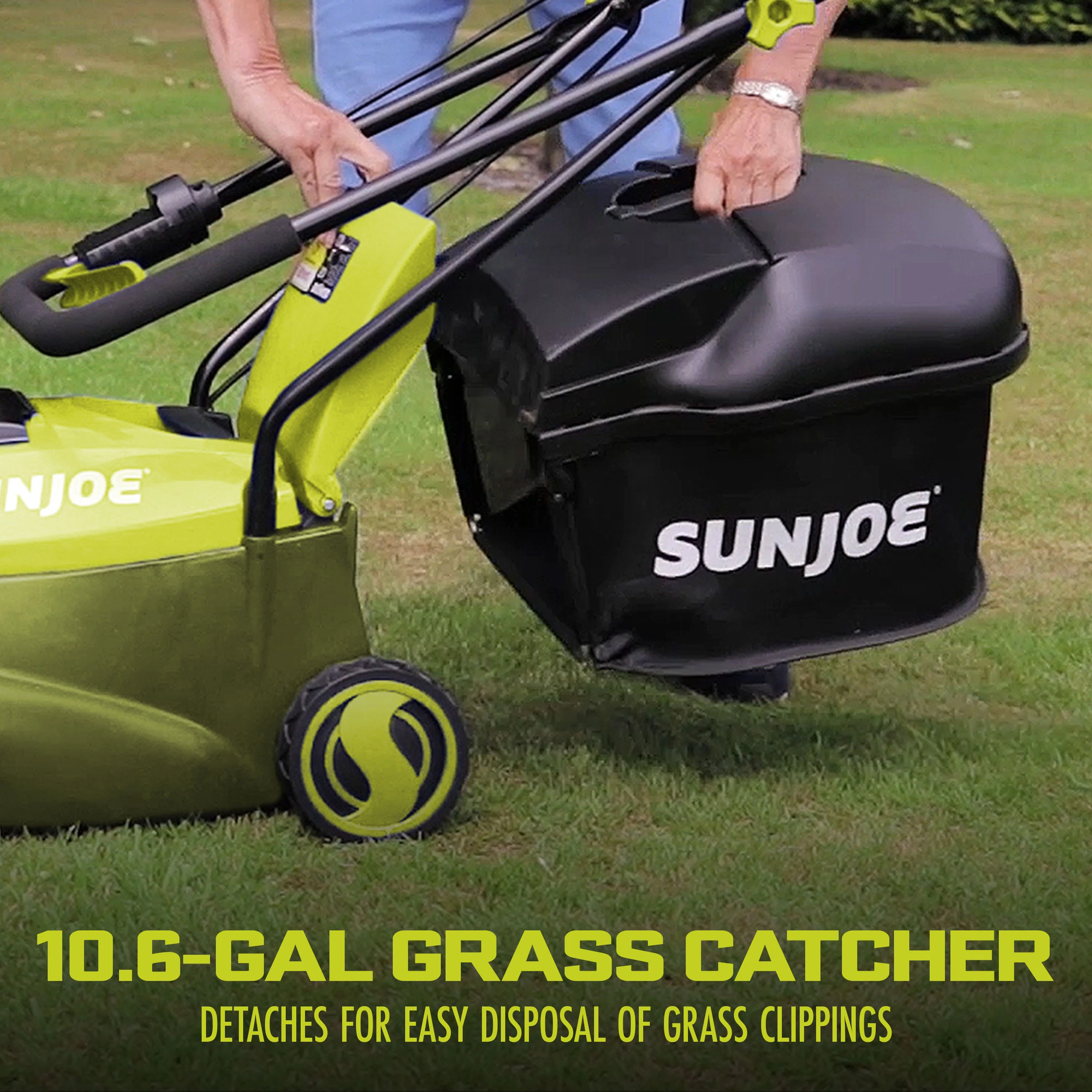 Sun Joe 24-Volt* IONMAX Cordless Brushless Lawn Mower Kit | 14-inch | W/ 4.0-Ah Battery + Charger - Image 4