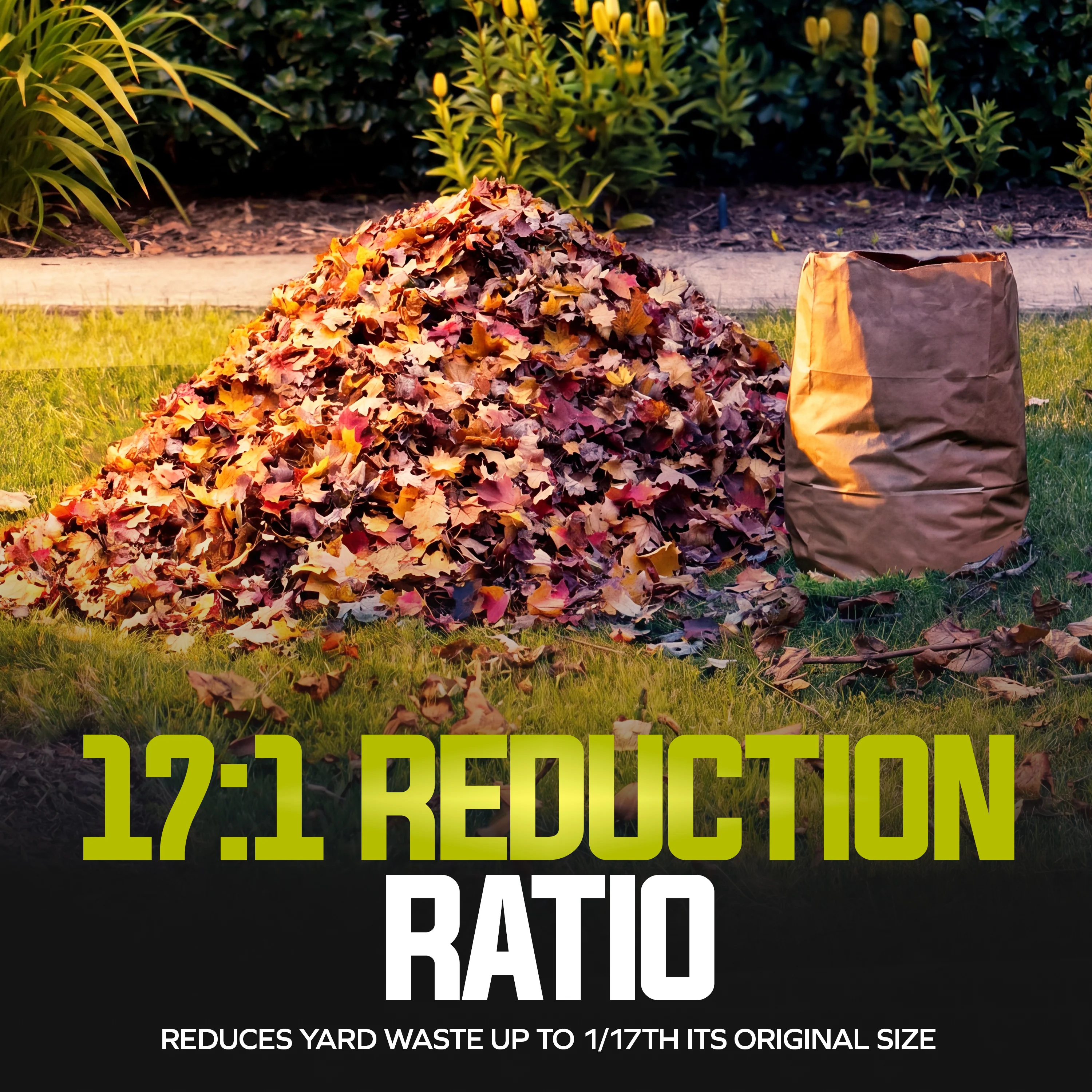 Sun Joe SDJ617E Bladeless Electric Leaf Mulcher + Shredder | 15 Amp | 8,000 RPM | Mulches Up To 55 Gallons of Leaves Per Minute - Image 4