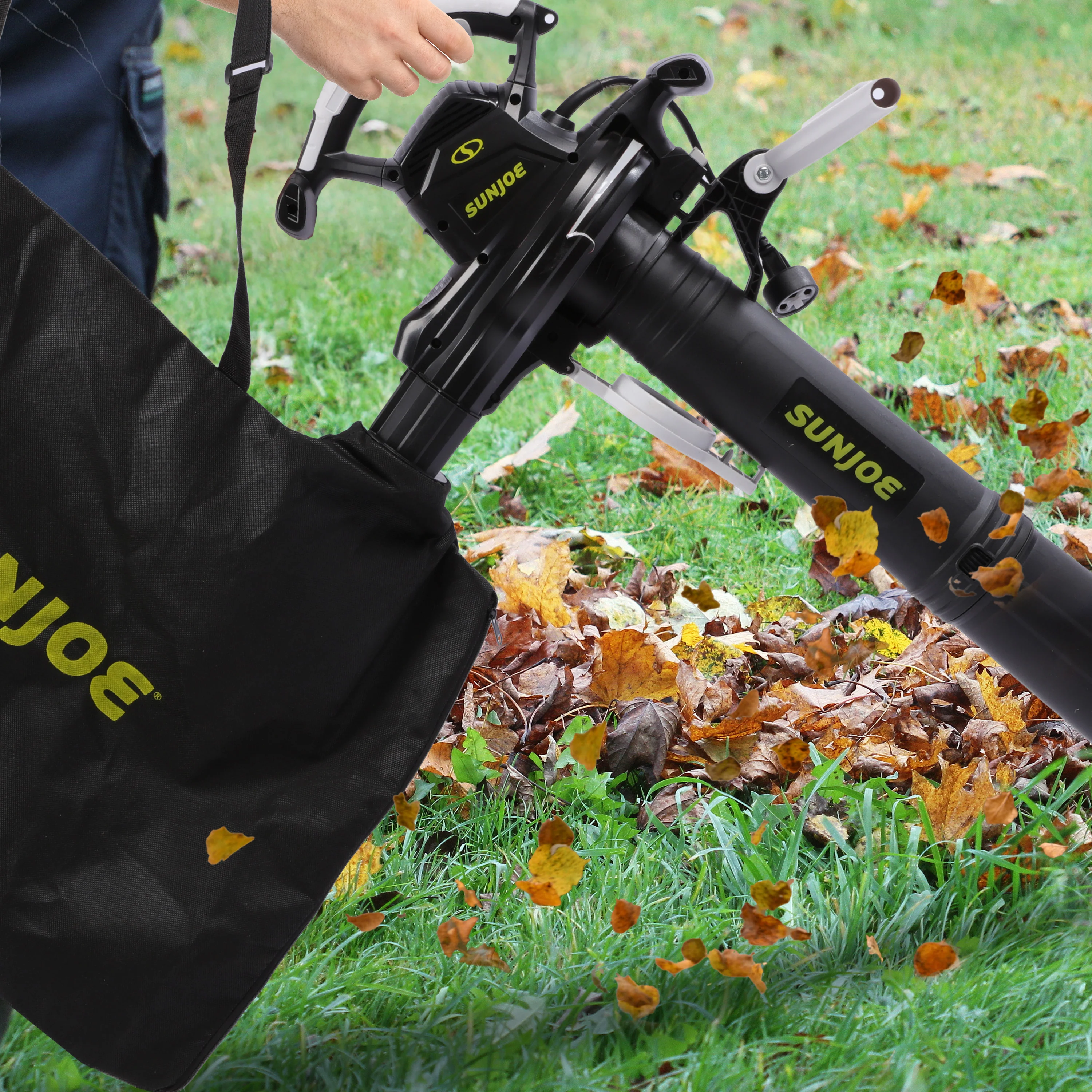 Sun Joe SJ-BVM-GA Electric Leaf Blower + Vacuum + Mulcher W/ Gutter Cleaning Attachment | 220-MPH | 14-Amp | 16:1 Mulching Ratio - Image 6