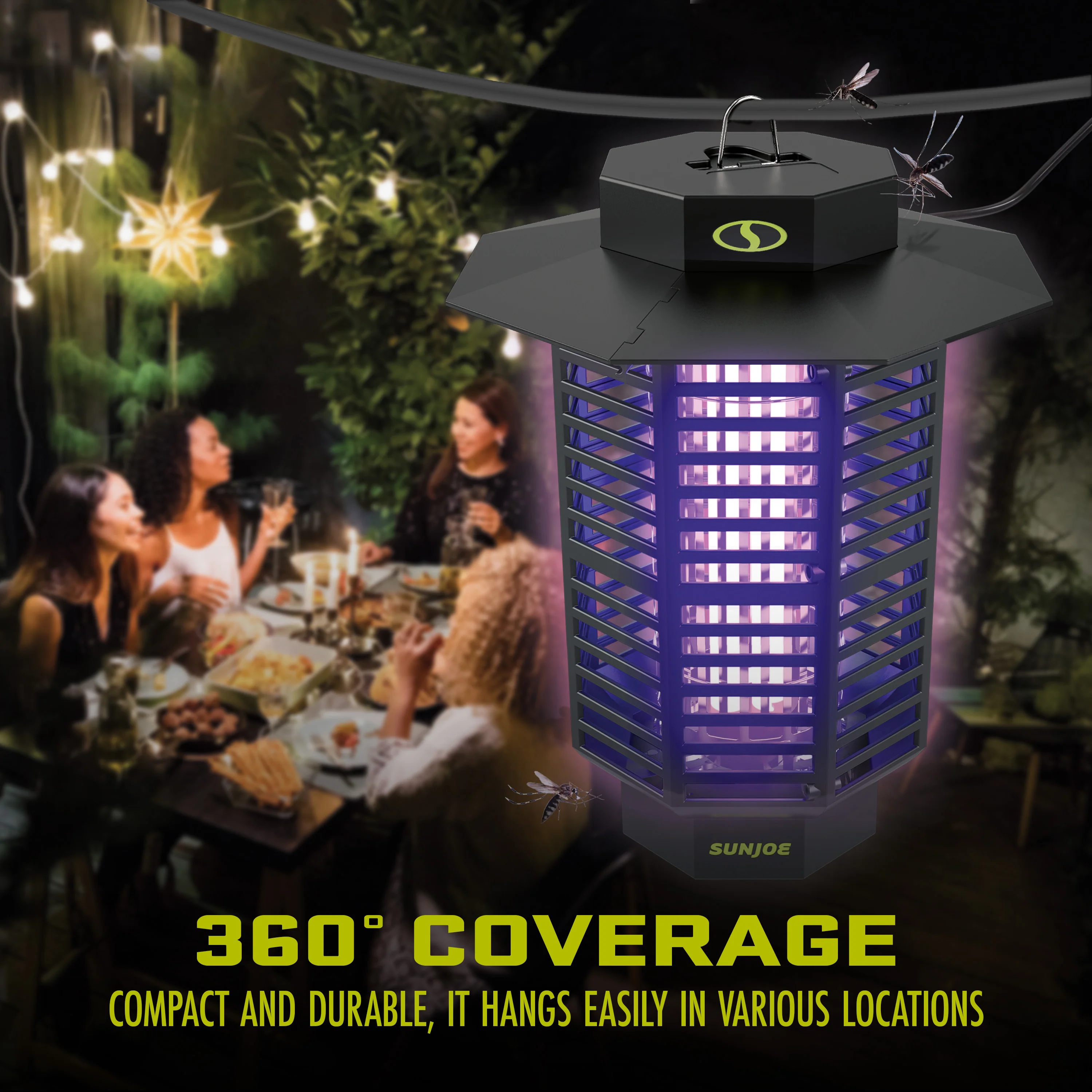 Sun Joe SJ-BZ18W 18-Watt UV Indoor/Outdoor Bug Zapper | 1600 sq ft Coverage | Whisper Quiet Operation | For Mosquitos, Flies, Gnats, Moths, and More - Image 3