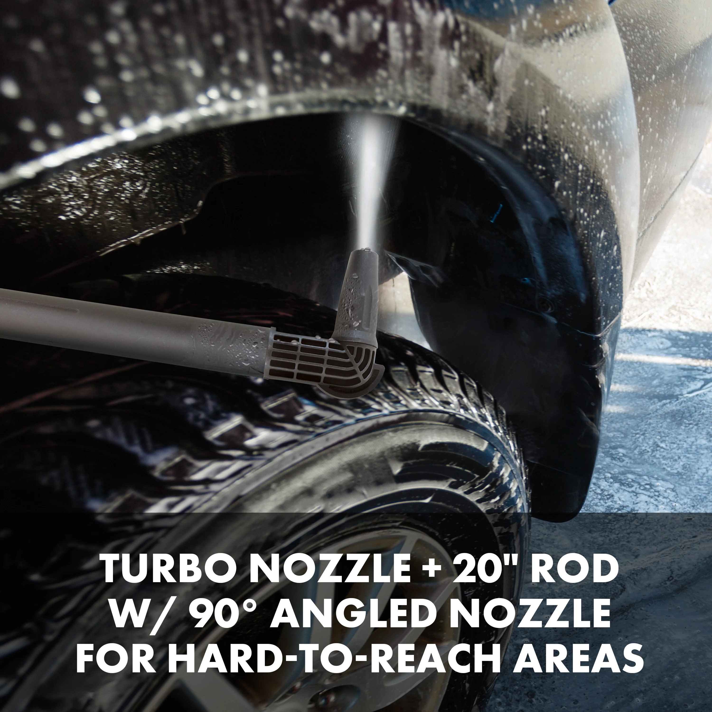 Sun Joe Auto Cleaning System for Most Pressure Washers | W/ 180° Rotating Brush, Feather Bristle Brush, Wheel/Rim Detailing Brush, Undercarriage Turbo Nozzle, Microfiber Cleaning Cloths & Universal Adapters for Most Brands up to 3500-PSI - Image 8