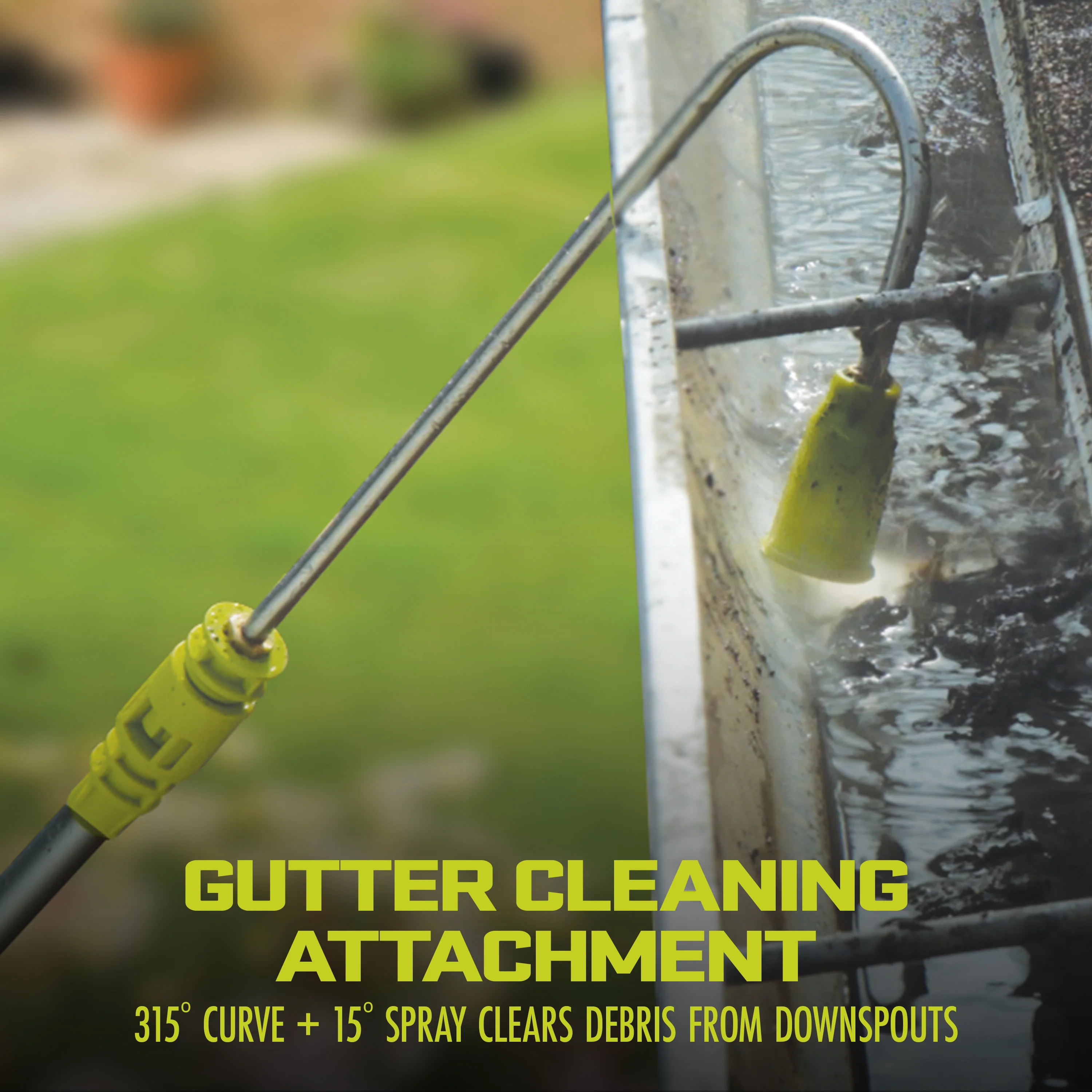 Sun Joe Home Cleaning System for SPX Series Pressure Washers, Includes Turbo Nozzle, Surface Splashguard, Aluminum 5.5-Ft Extension Wand, 315-Degree Gutter Cleaning Nozzle, Patio Surface Cleaner and Transfer Adapters for SPX Series Up to 3500-PSI - Image 5
