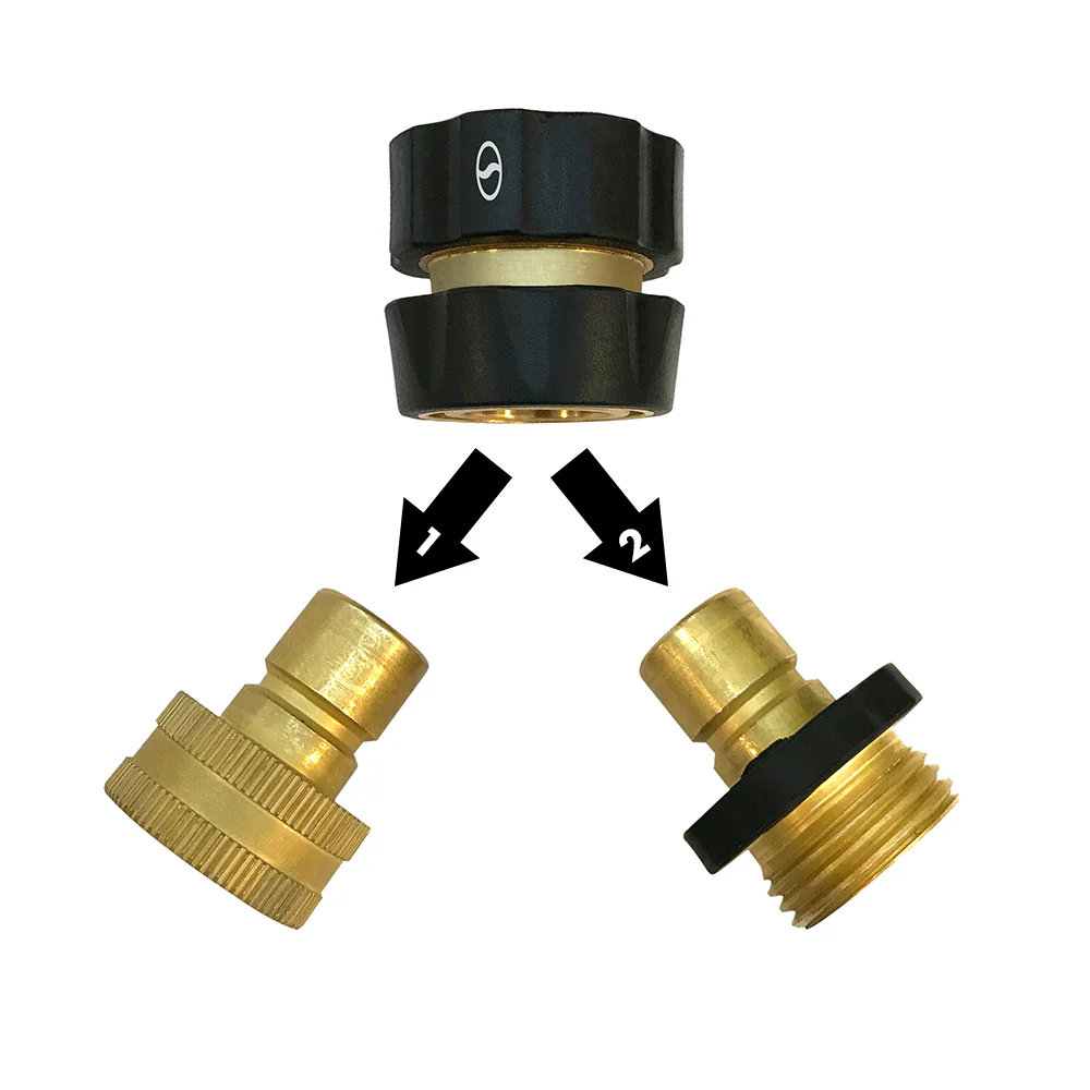 Sun Joe SPX-UQC3K Brass 3-Piece Universal Pressure Washer to Garden Hose Quick-Connect Kit - Image 3