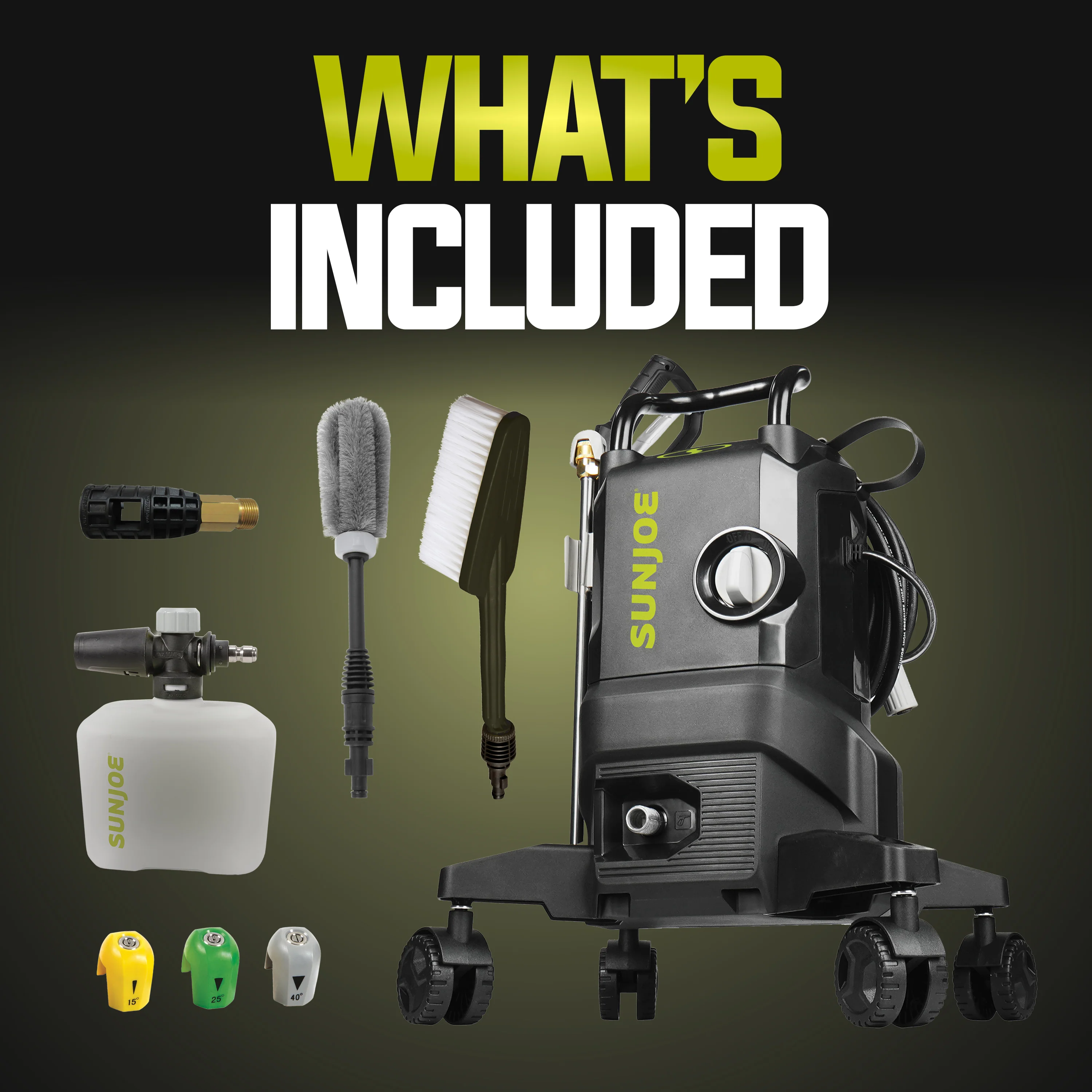 Sun Joe Electric Pressure Washer W/ Wheels | 7-Pc Accessory Kit | 14.9-Amp | 2200 Rated PSI | 1.1 Rated GPM - Image 10