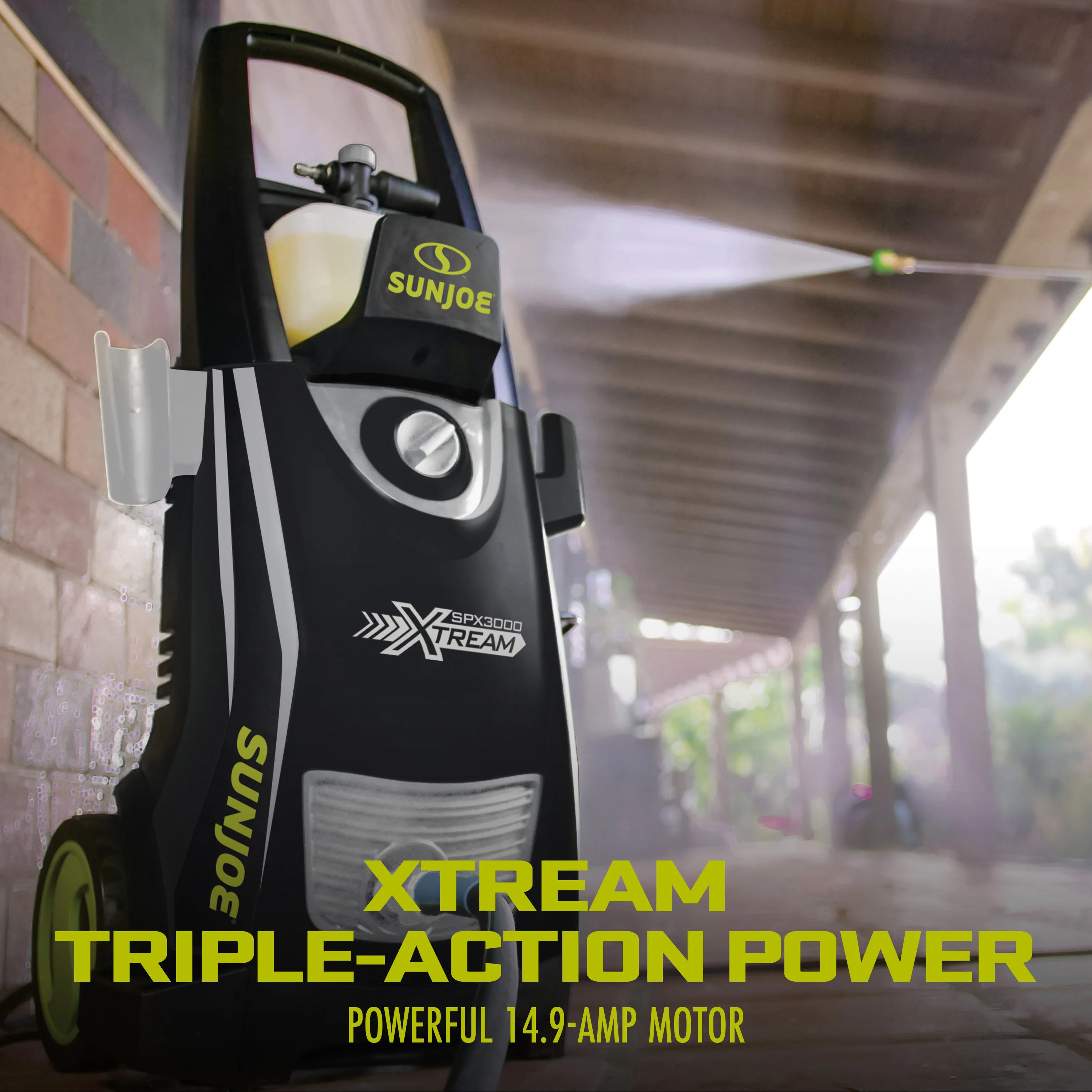 Sun Joe SPX3000® -XT XTREAM Clean Electric Pressure Washer | 14.9-Amp | XTREAM Triple Action Power | Brass Fittings - Image 4