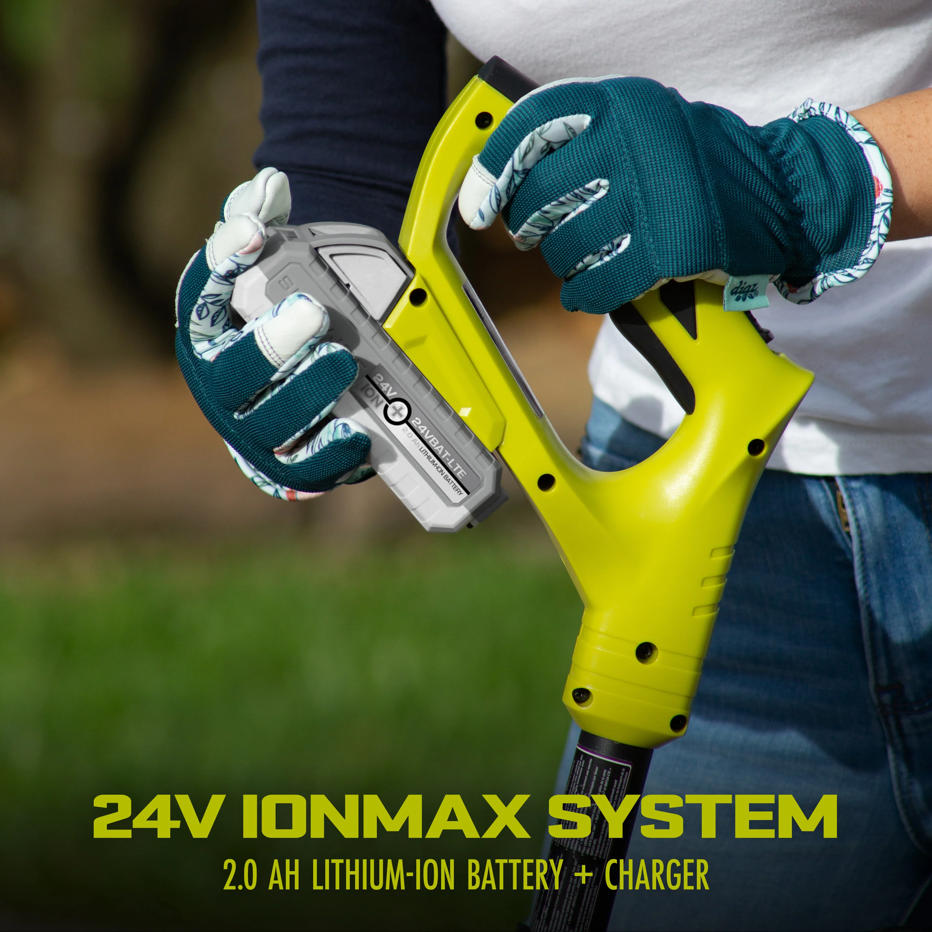 Sun Joe 24-Volt* Cordless Telescoping Weeder + Cultivator Kit | 6-Inch Blade | W/ 2.0-Ah Battery + Charger - Image 7