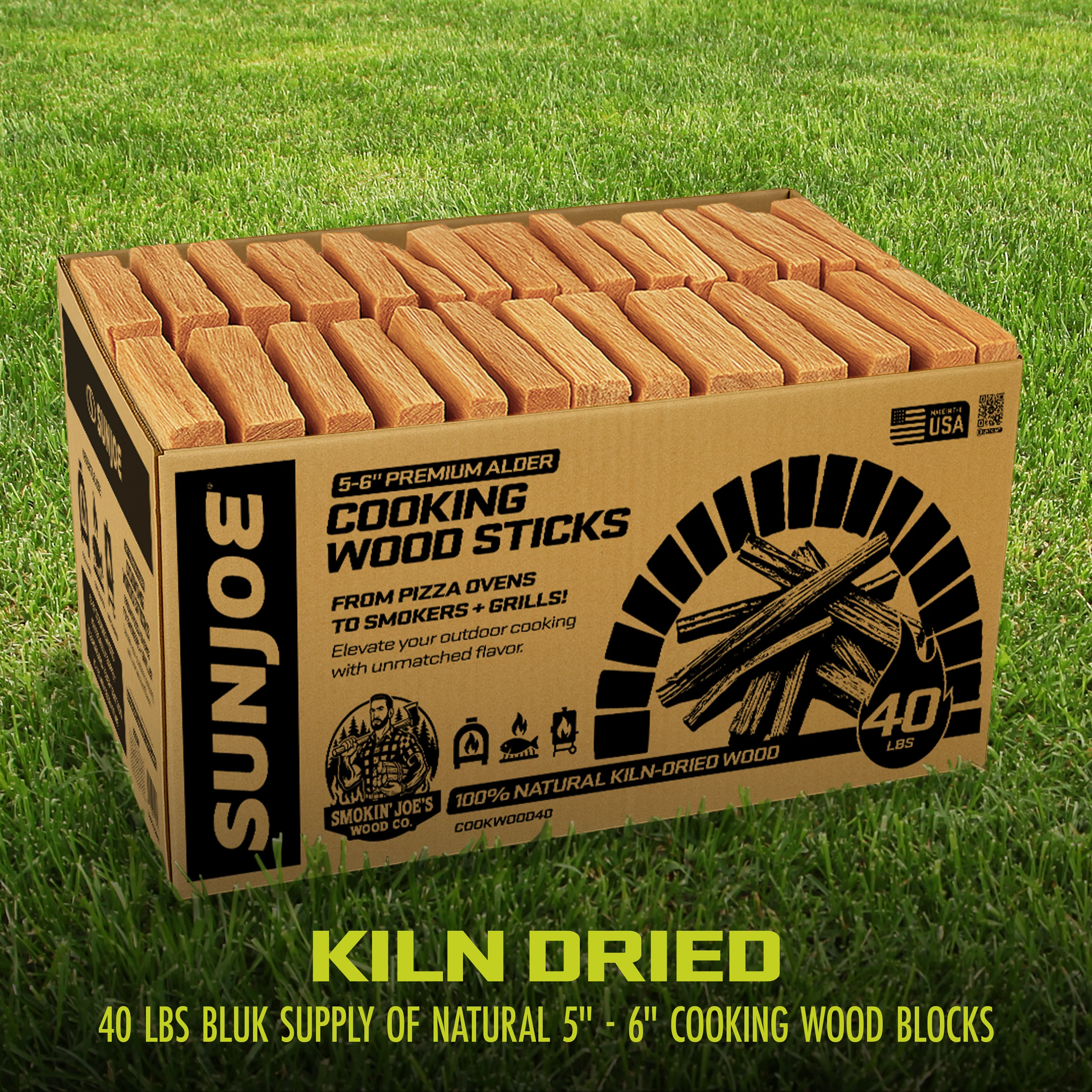 Sun Joe Cooking Wood Sticks | 100% Natural Kiln-Dried Wood for Pizza Ovens, Smokers & Grills | 40-Lb. Box - Image 3